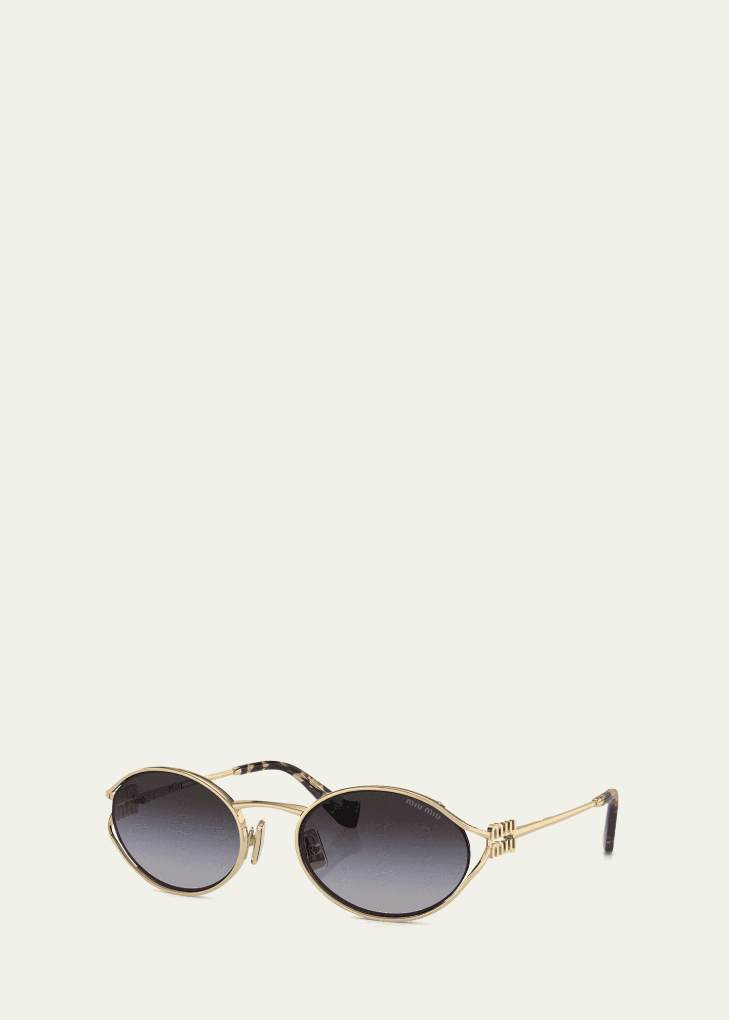 激安大特価！ Miu Bergdorf - Sunglasses Oval Plastic & Metal Cut-Out Miu 財布