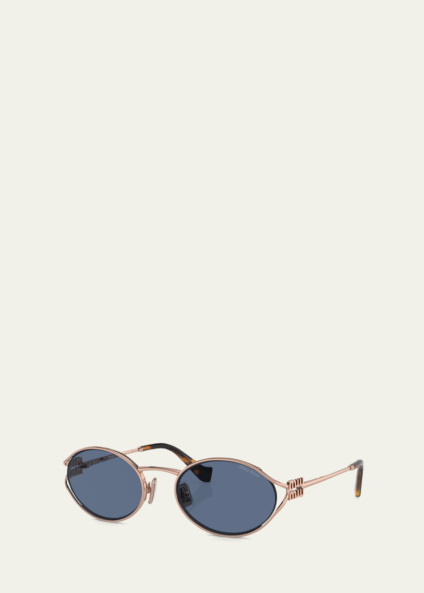 Miu Miu Cut-Out Metal & Plastic Oval Sunglasses - Bergdorf Goodman