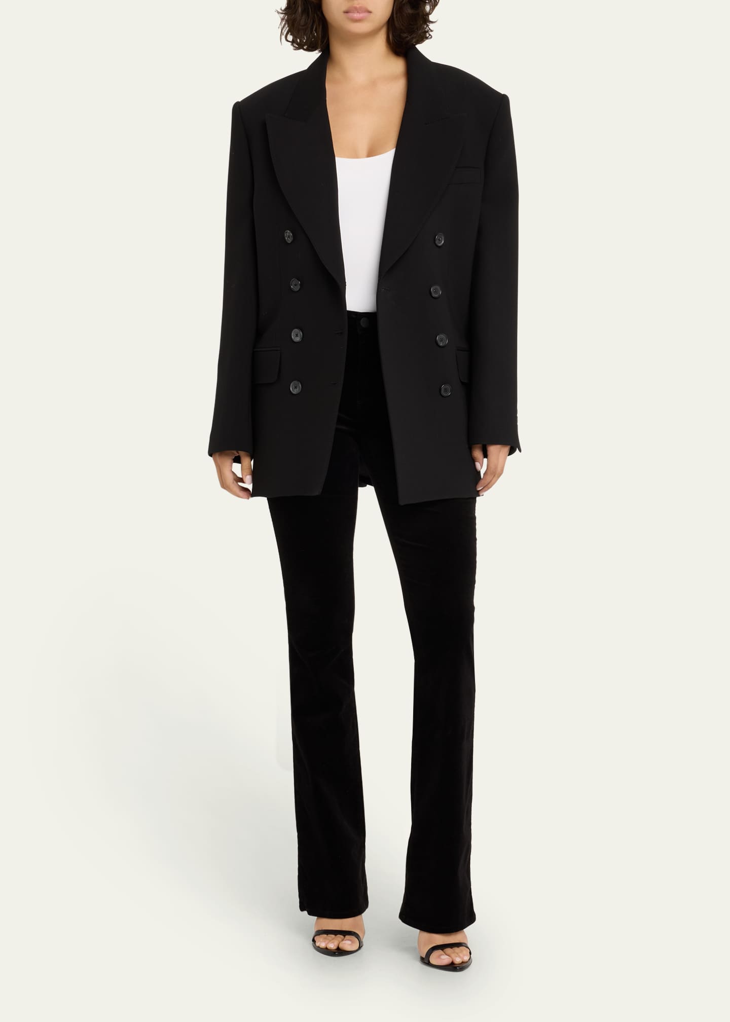 L'Agence Stevie High Rise Straight Gold Chain Jeans Bergdorf Goodman