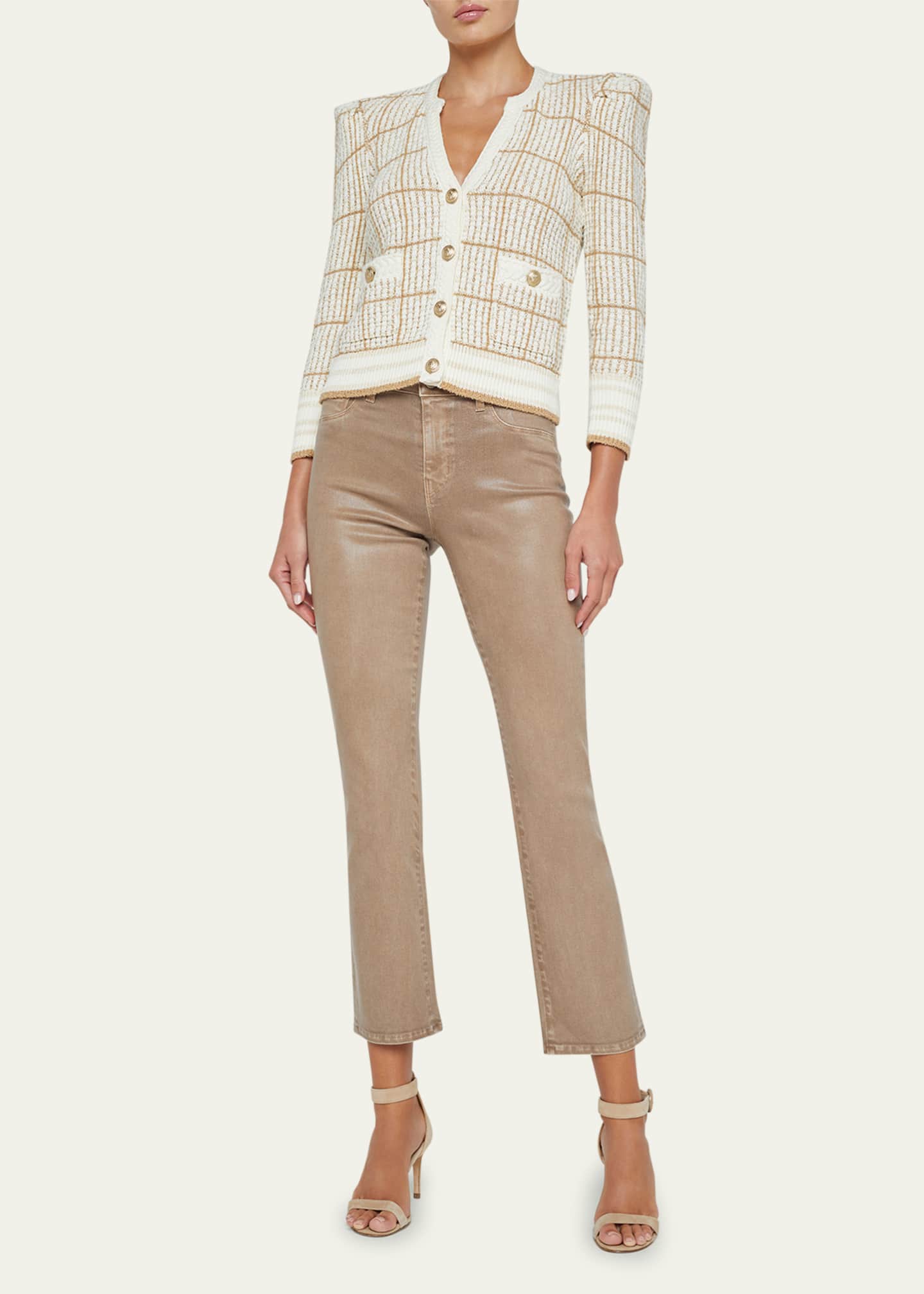 L'Agence Jenni Knit Three-Quarter Sleeve Cardigan Image 2 of 5