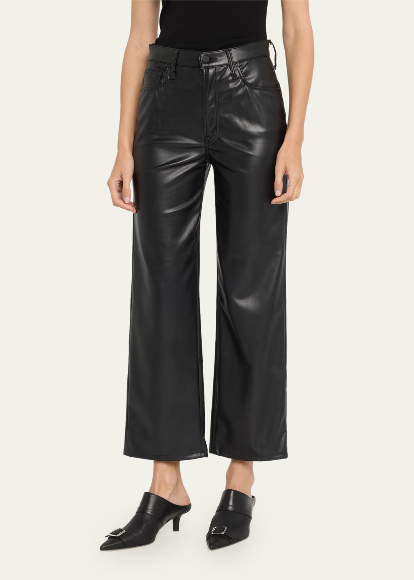 MOTHER The Rambler Zip Ankle Faux-Leather Pants - Bergdorf Goodman