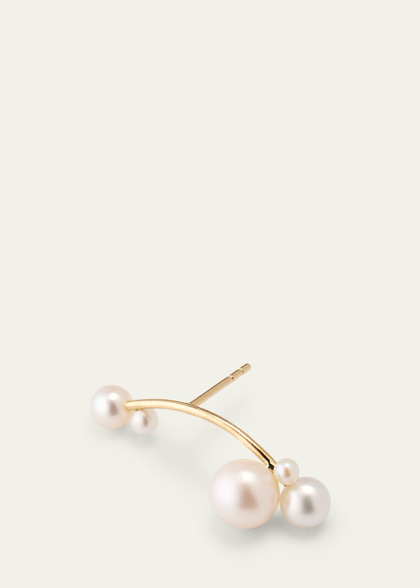 Sophie Bille Brahe 14K Recycled Gold Stellari Single Right Earring with Pearls Image 3 of 4