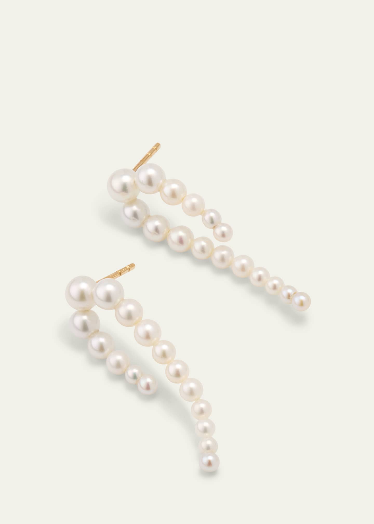Sophie Bille Brahe 14K Recycled Yg Petite Perle Nuit Earrings with Freshwater Pearls Image 3 of 4