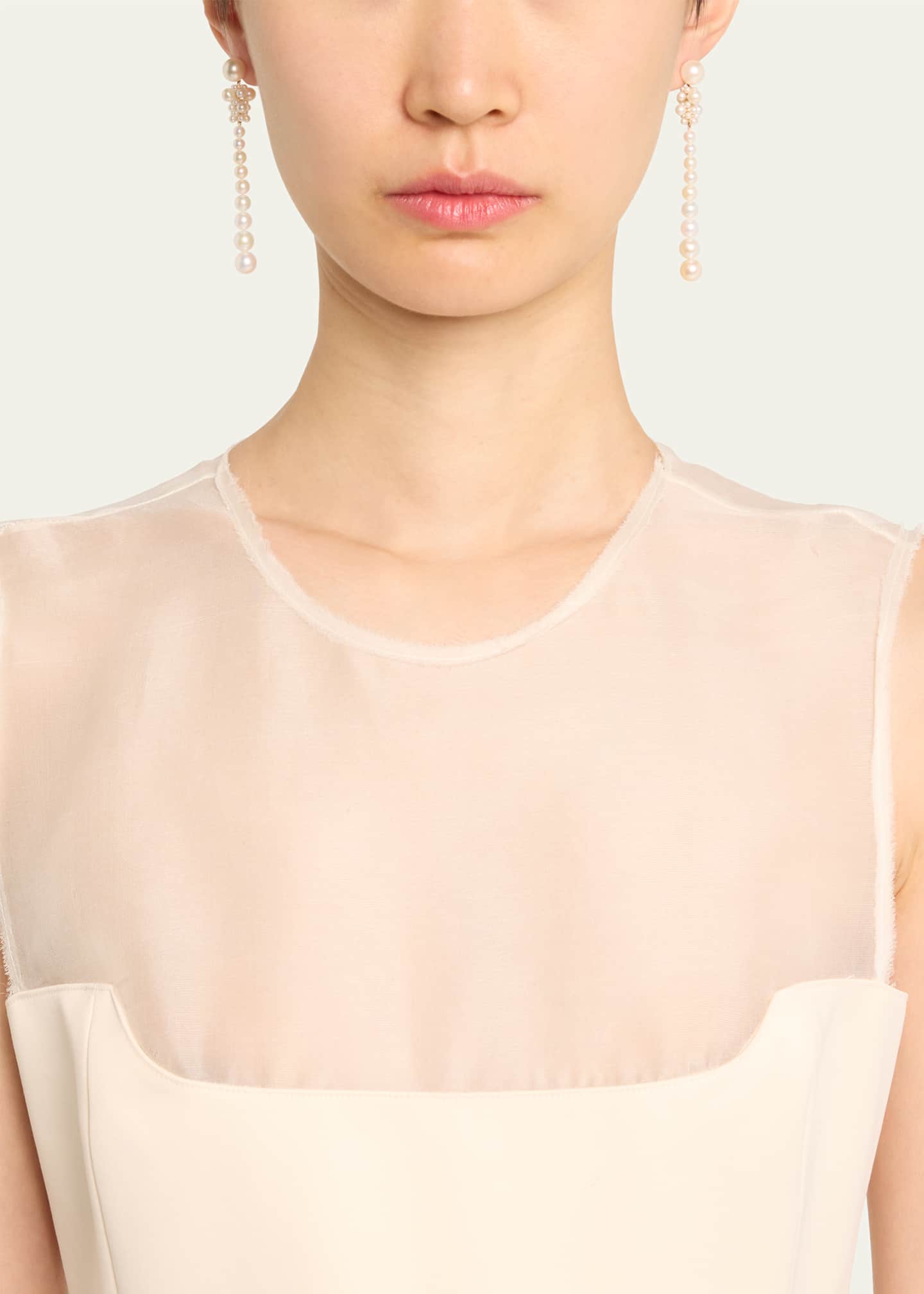 Sophie Bille Brahe 14K Recycled Gold Colona Earrings with Freshwater Pearls Image 2 of 4