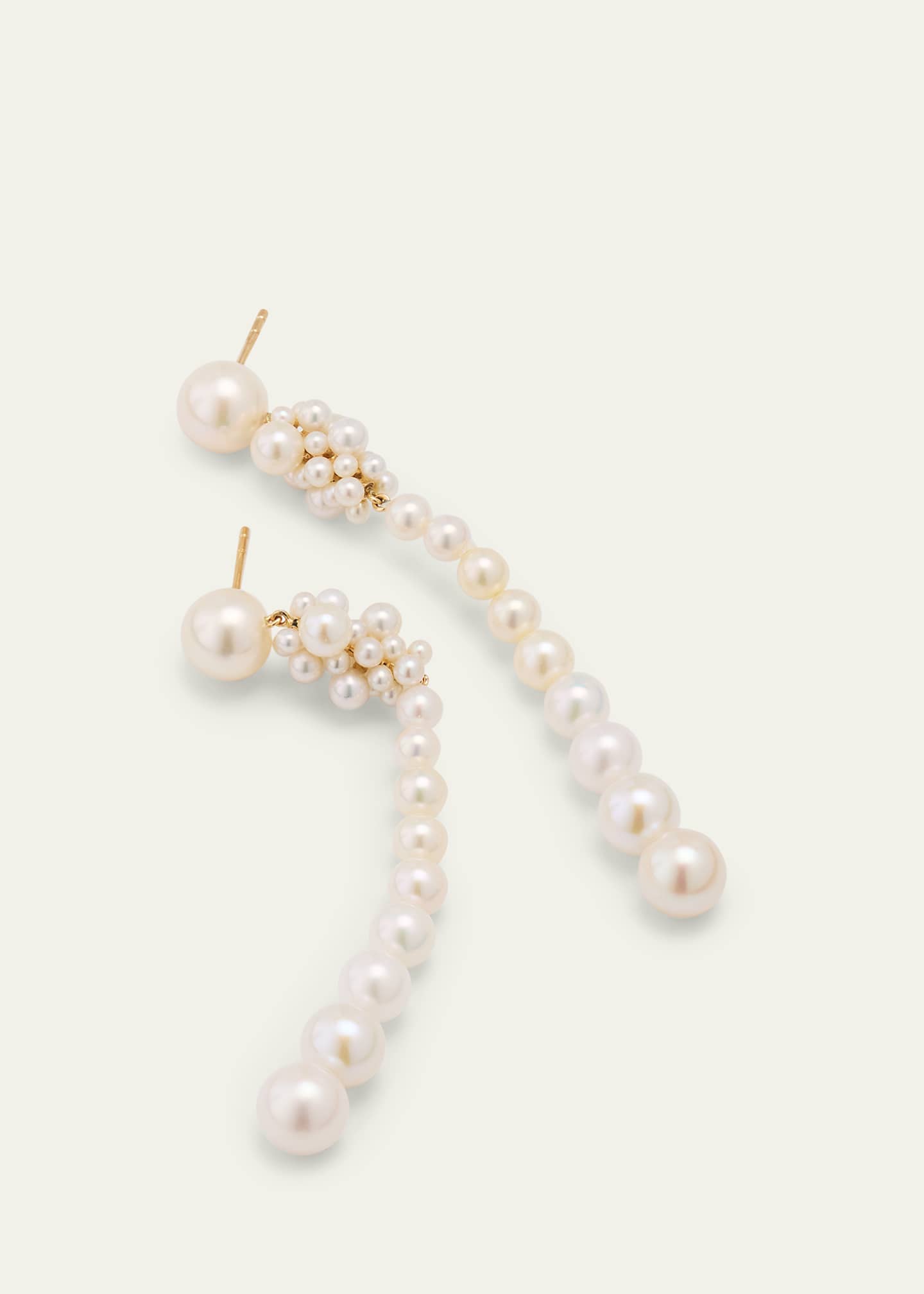 Sophie Bille Brahe 14K Recycled Gold Colona Earrings with Freshwater Pearls Image 3 of 4