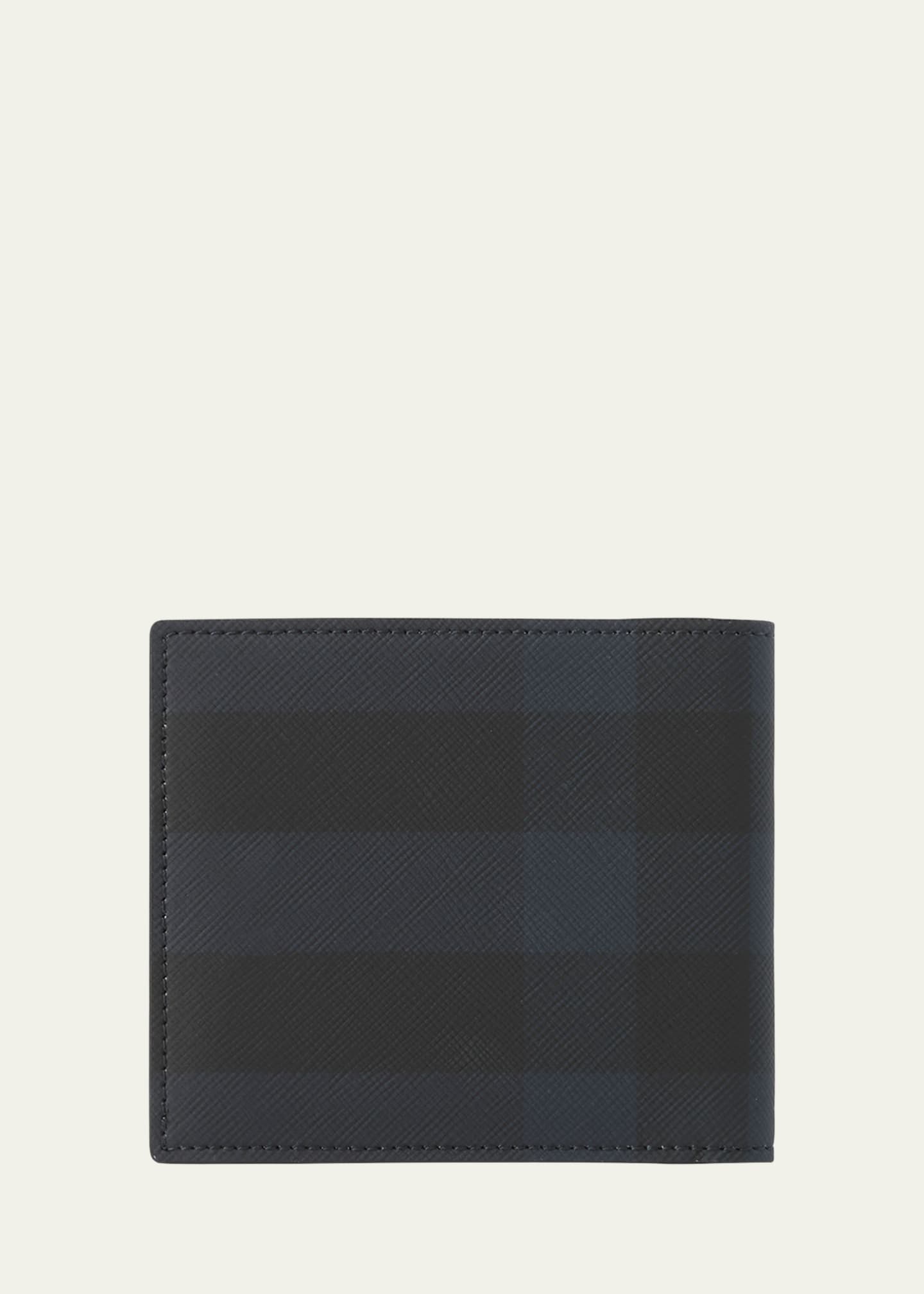 Burberry Check Card Case Navy