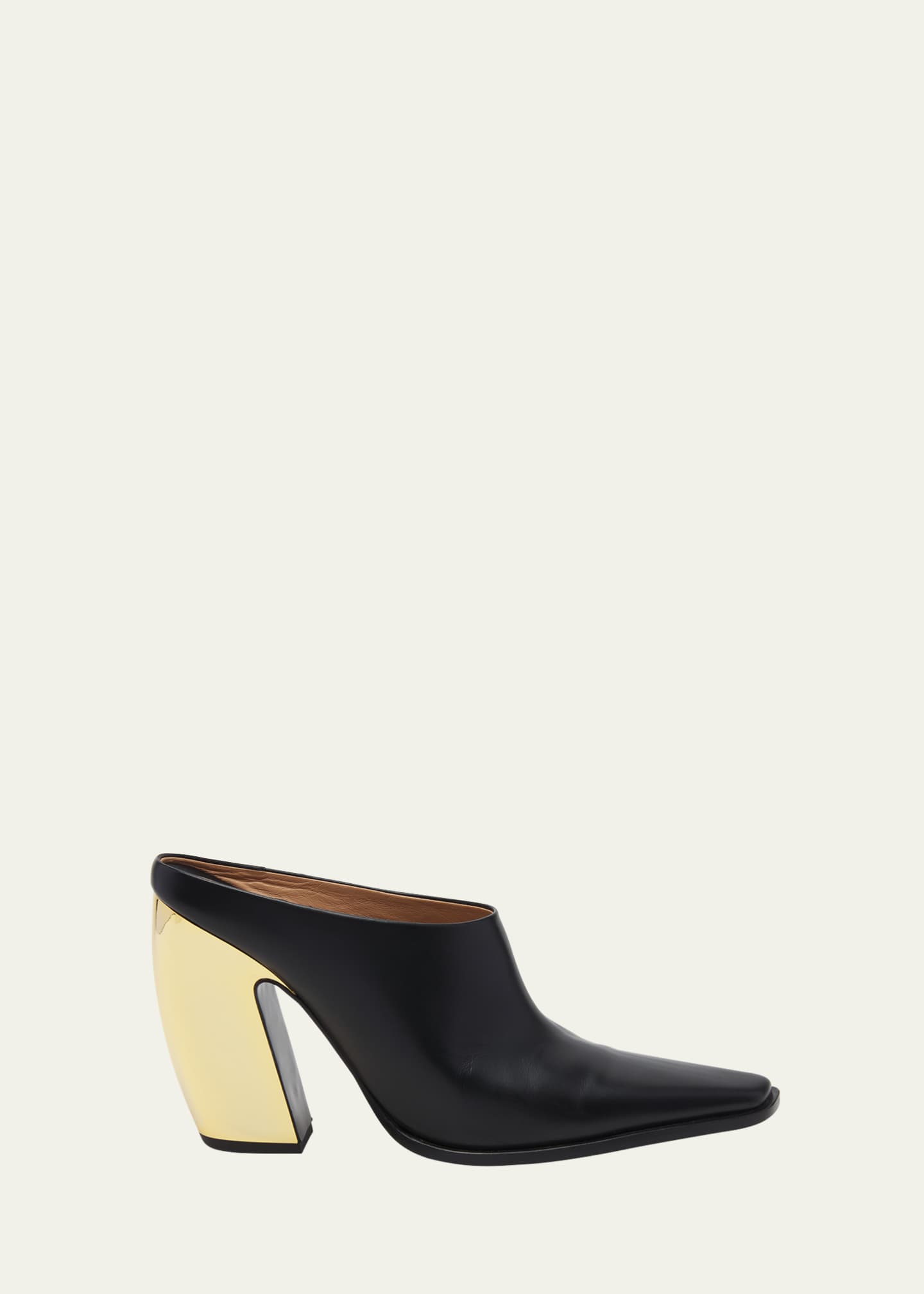 Leather high heel mules hot sale