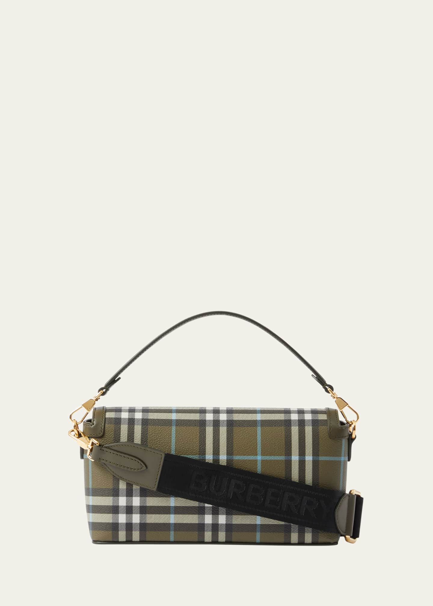 Small vintage check sales and leather crossbody bag