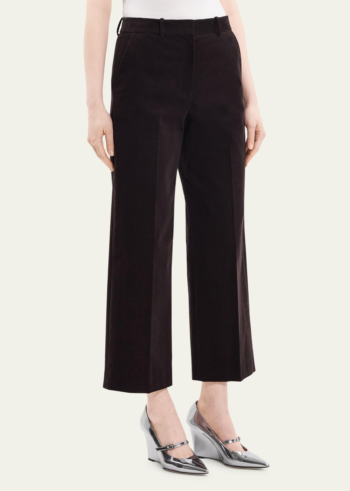 Pantalon Capri En Velours Côtelé Theory - Taille 0, Couleur Sable, Occasion Très Bon état