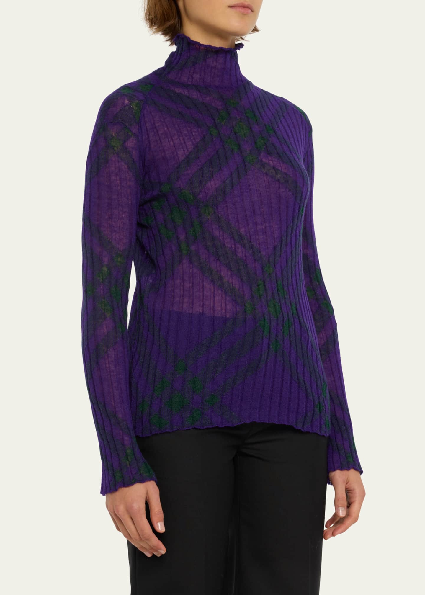 Burberry Signature Check Wool Knit Turtleneck Bergdorf Goodman