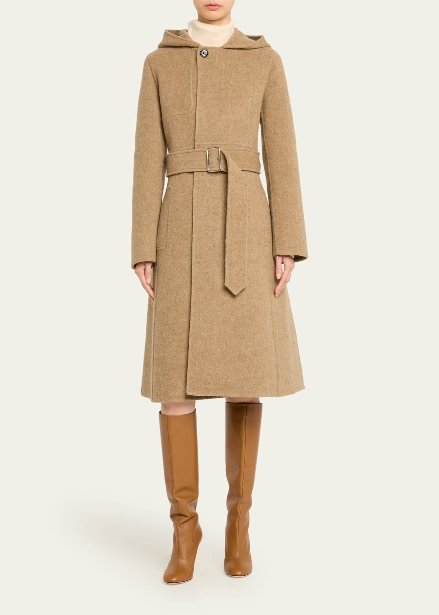 Burberry technical wool cashmere funnel deals neck coat