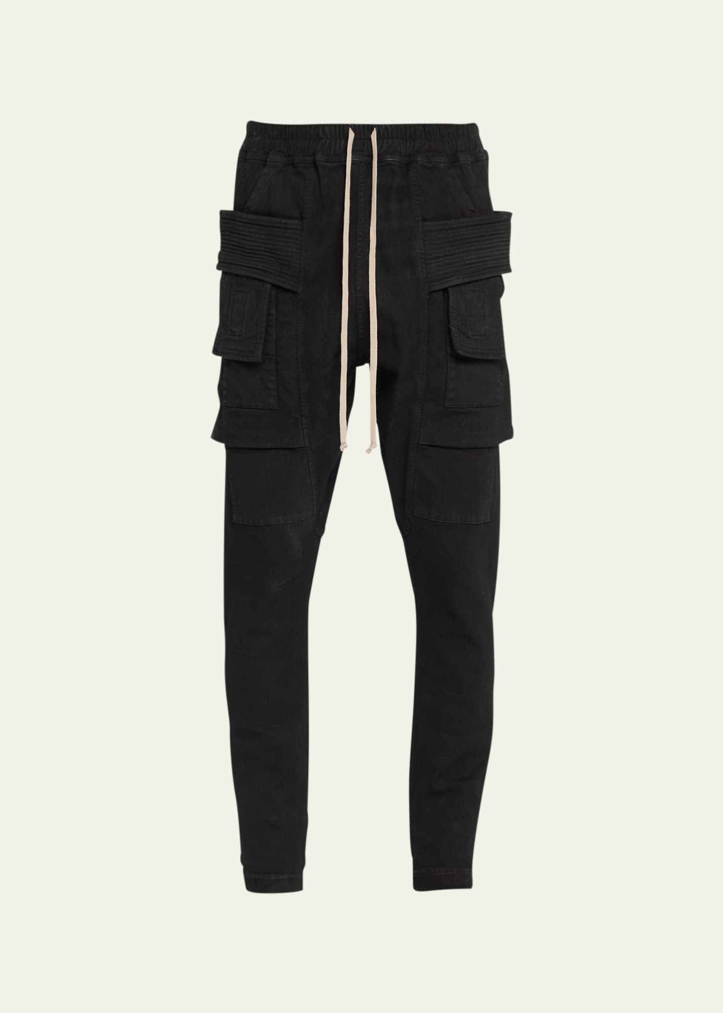 DRKSHDW RICK OWENS Men's Coated Denim Skinny Cargo Pants