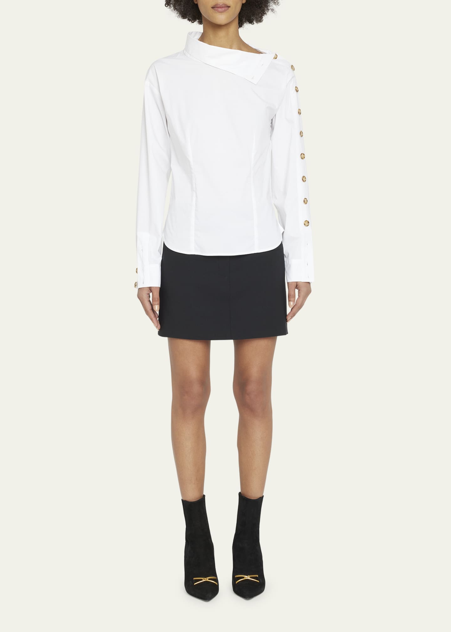 Veronica Beard Fauri Asymmetric Poplin Shirt - Bergdorf Goodman