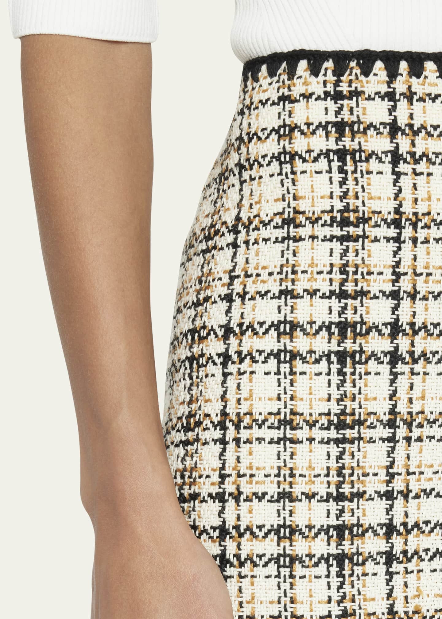Veronica Beard Ohemia Tweed Crochet-Trim Mini Skirt Image 5 of 5