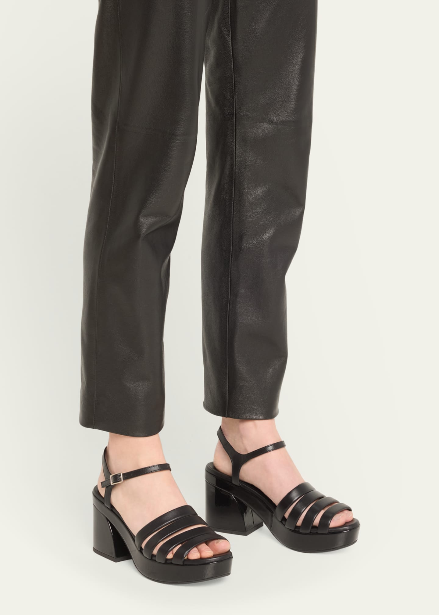 CAREL Baignade Leather Ankle Strap Platform Sandals Bergdorf Goodman