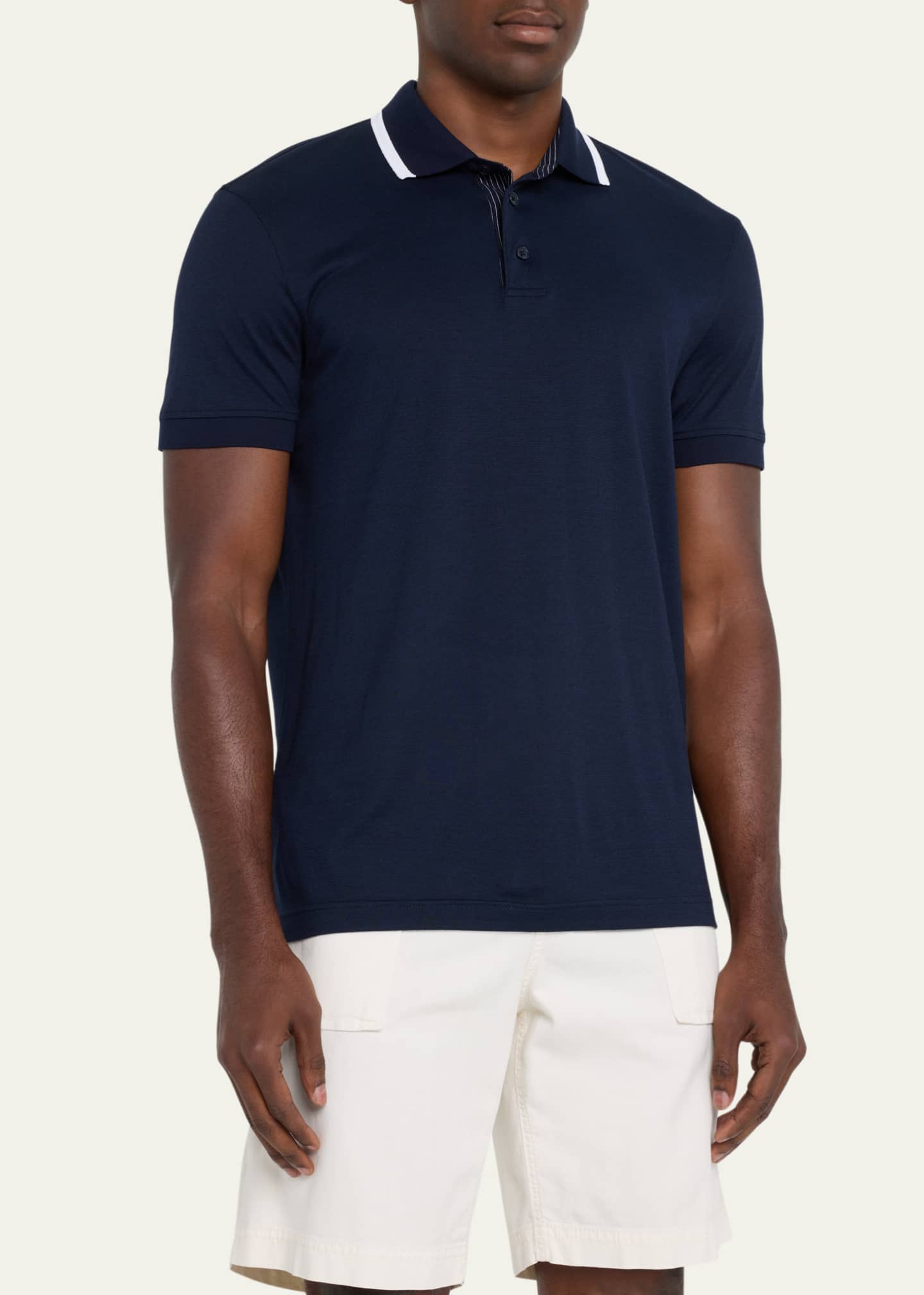 Orlebar Brown Men's Dominic Tipped-Collar Polo Shirt Image 4 of 5