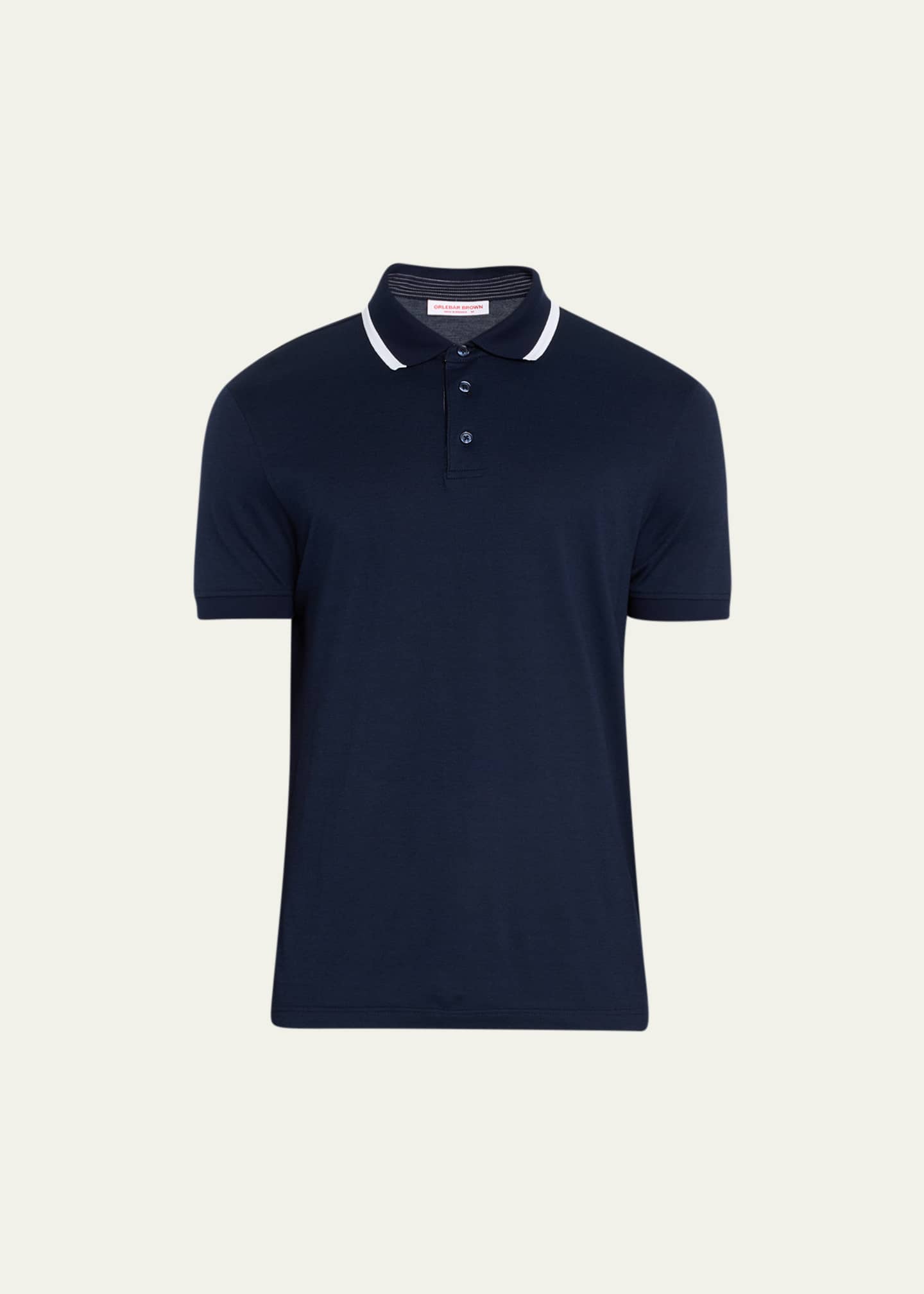 Orlebar Brown Men's Dominic Tipped-Collar Polo Shirt Image 1 of 5