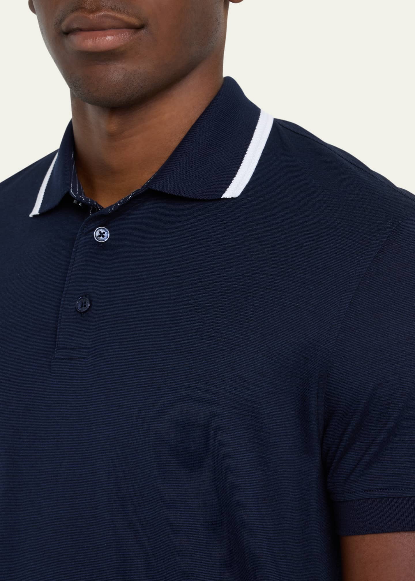 Orlebar Brown Men's Dominic Tipped-Collar Polo Shirt Image 5 of 5