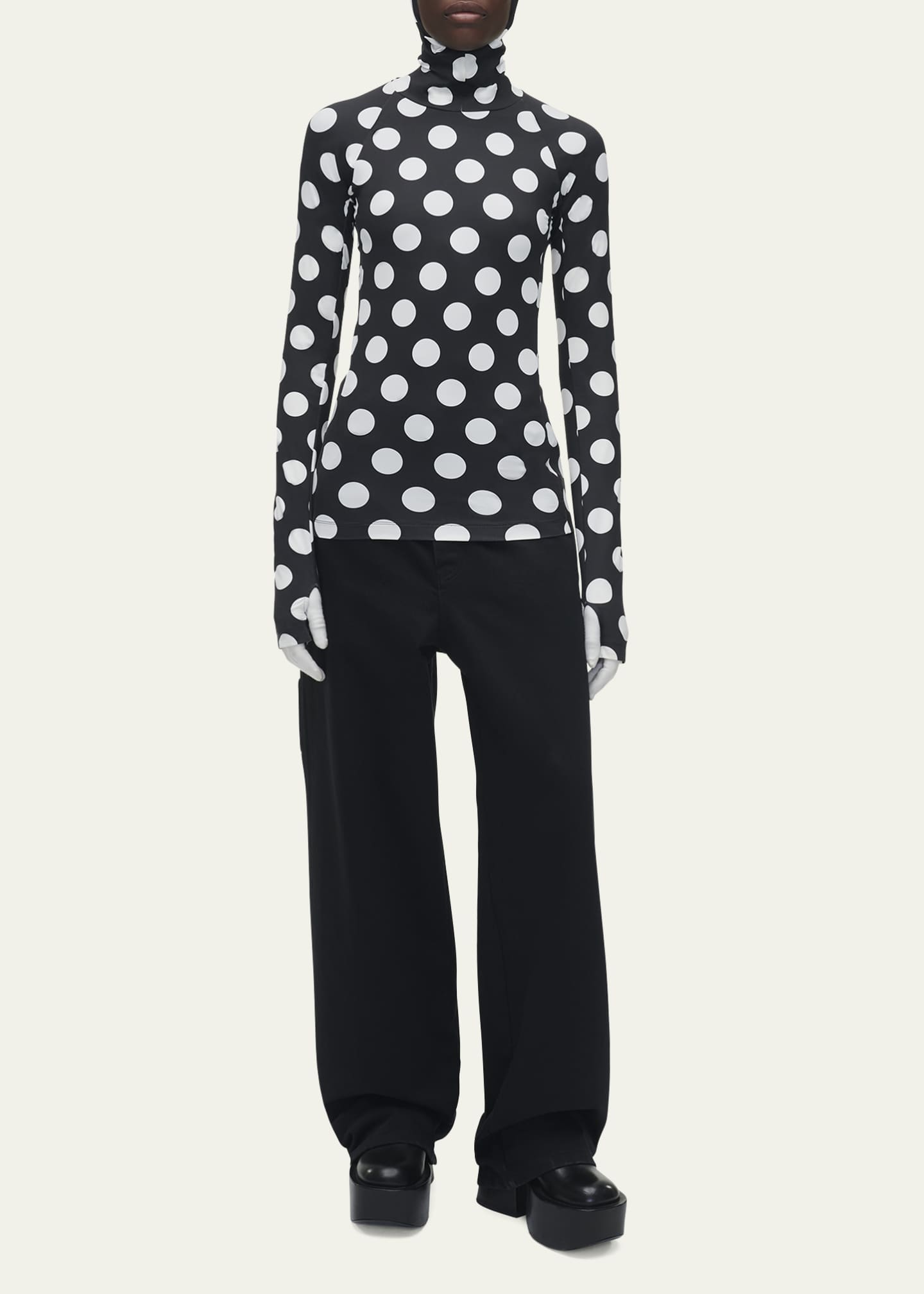 Marc Jacobs Spots-Print Hooded Long-Sleeve Top - Bergdorf Goodman