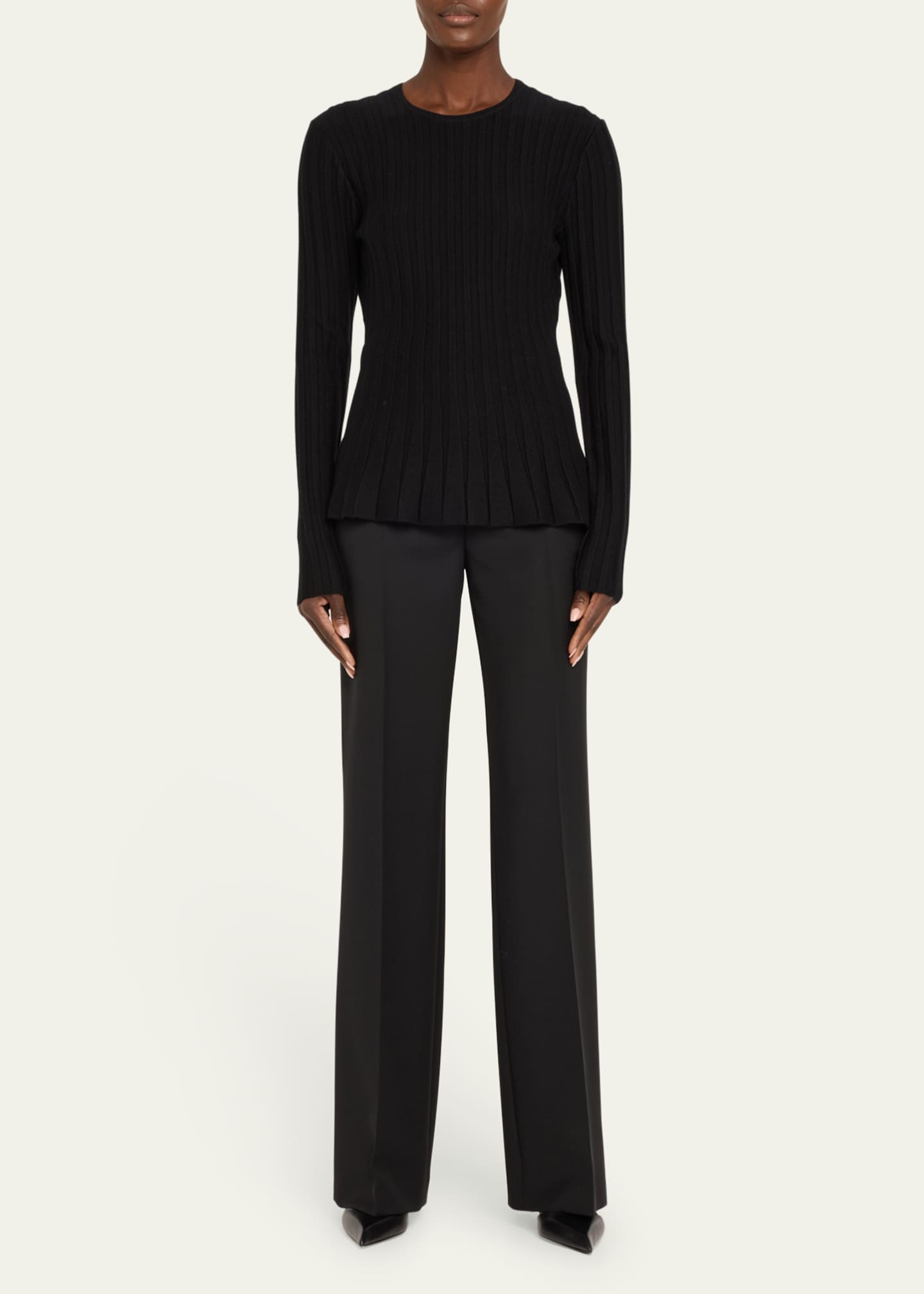 Gabriela Hearst Vesta Wide-Leg Pants with Belted Detail Image 2 of 5