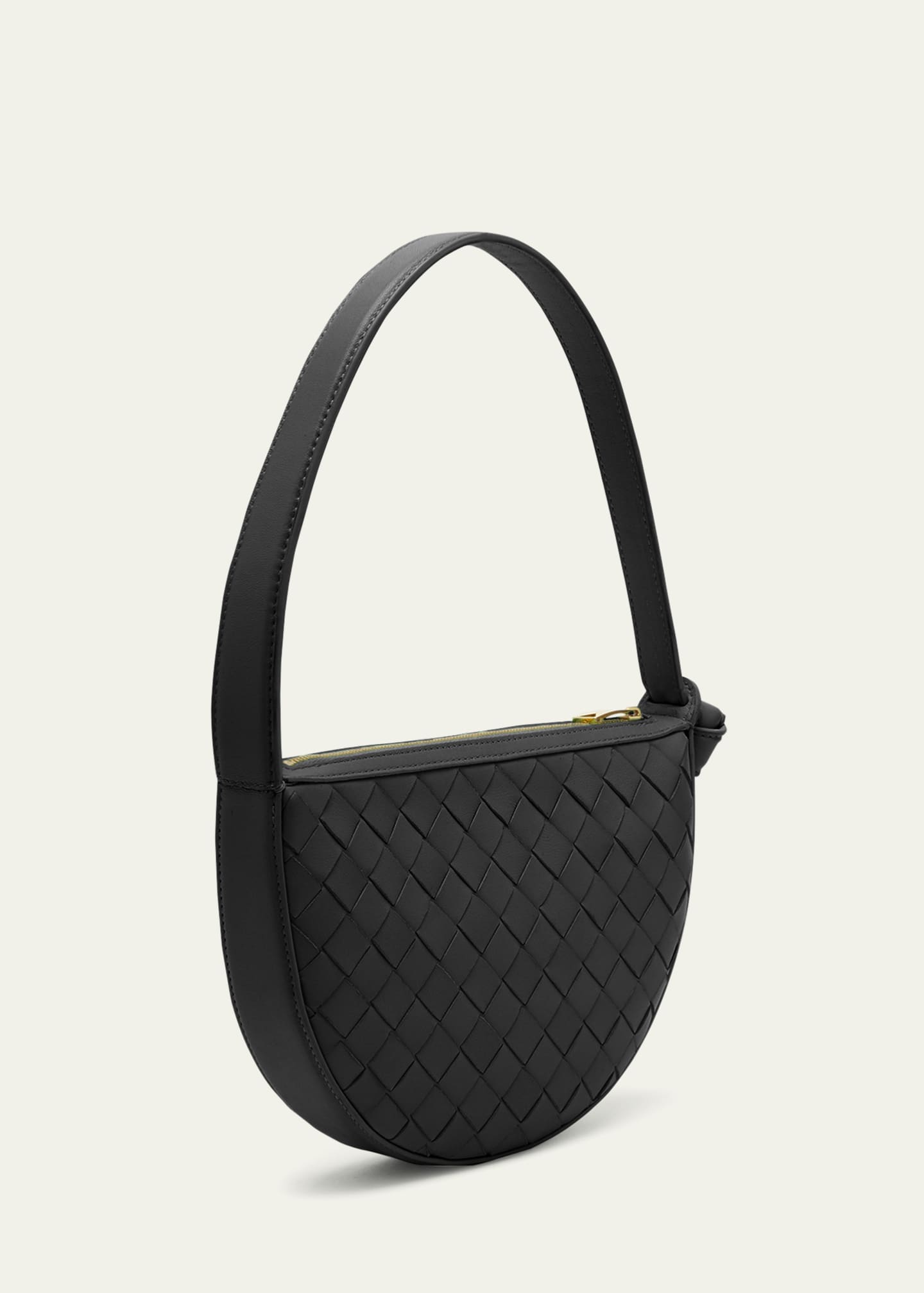 Knot Mini Leather Shoulder Bag in Black - Bottega Veneta