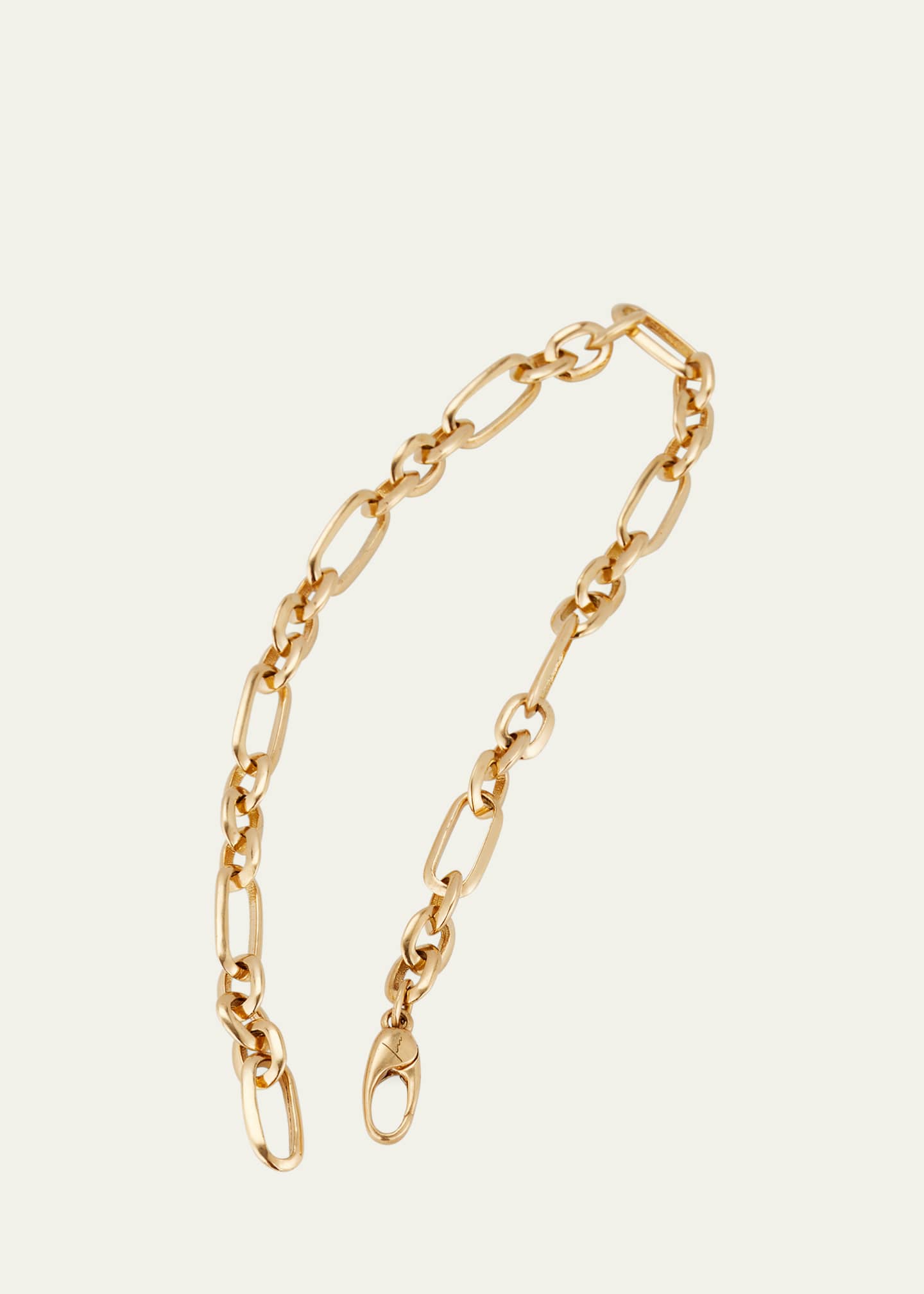 Lizzie Mandler Fine Jewelry 18K Yellow Gold Figaro Chain Link Bracelet Image 4 of 4