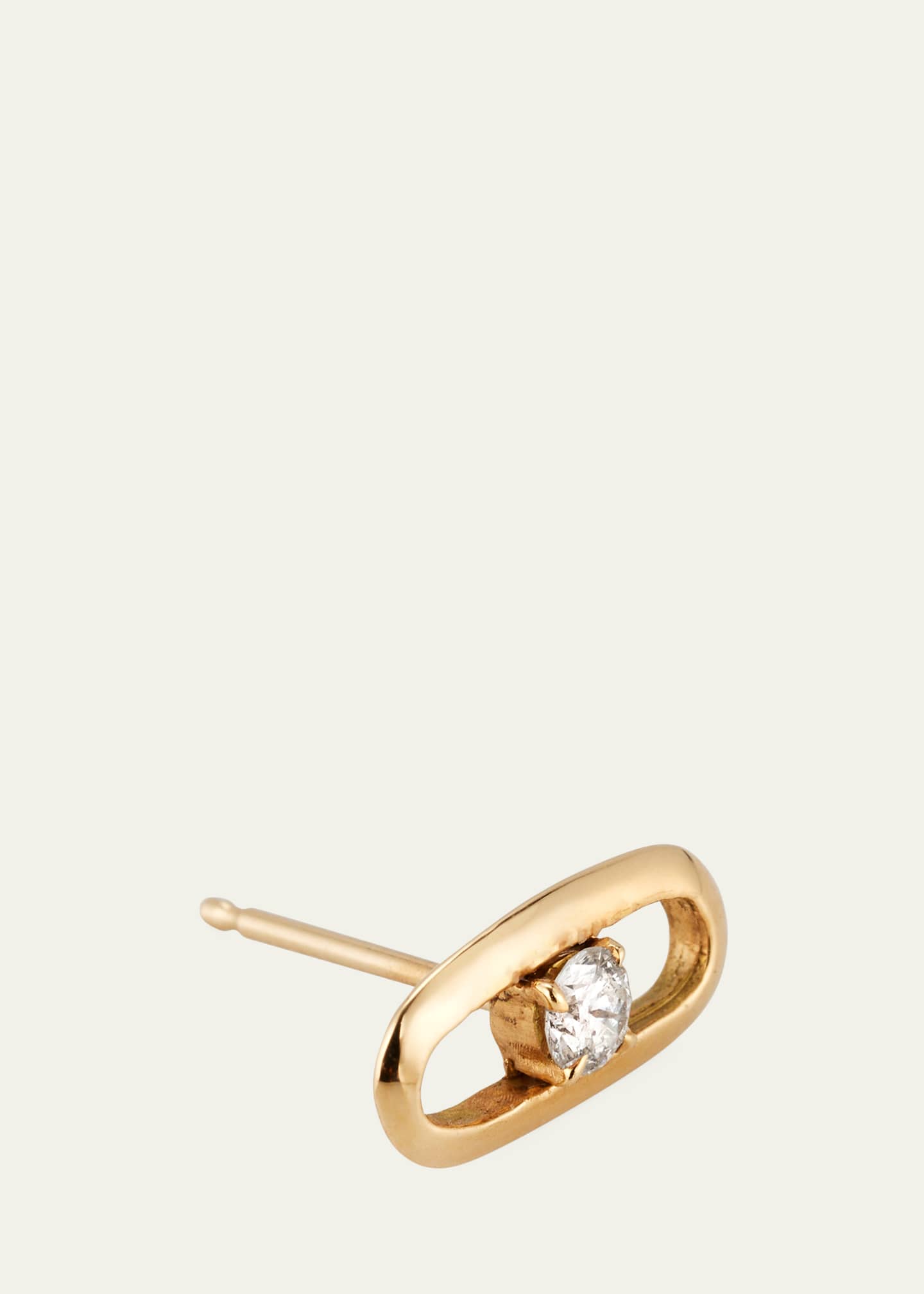 Lizzie Mandler Fine Jewelry 18K Yellow Gold Prong-Set Diamond Link Stud Single Earring Image 3 of 4