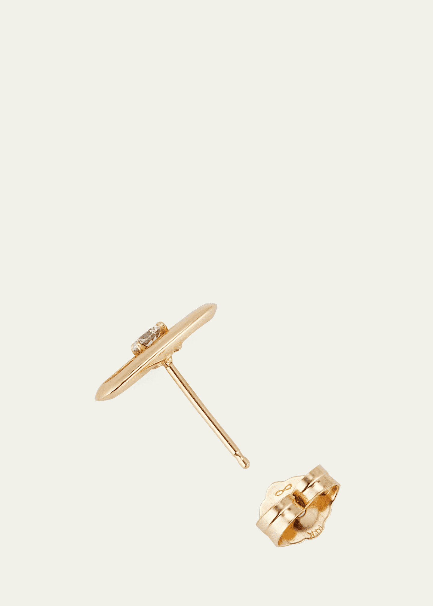 Lizzie Mandler Fine Jewelry 18K Yellow Gold Prong-Set Diamond Link Stud Single Earring Image 4 of 4