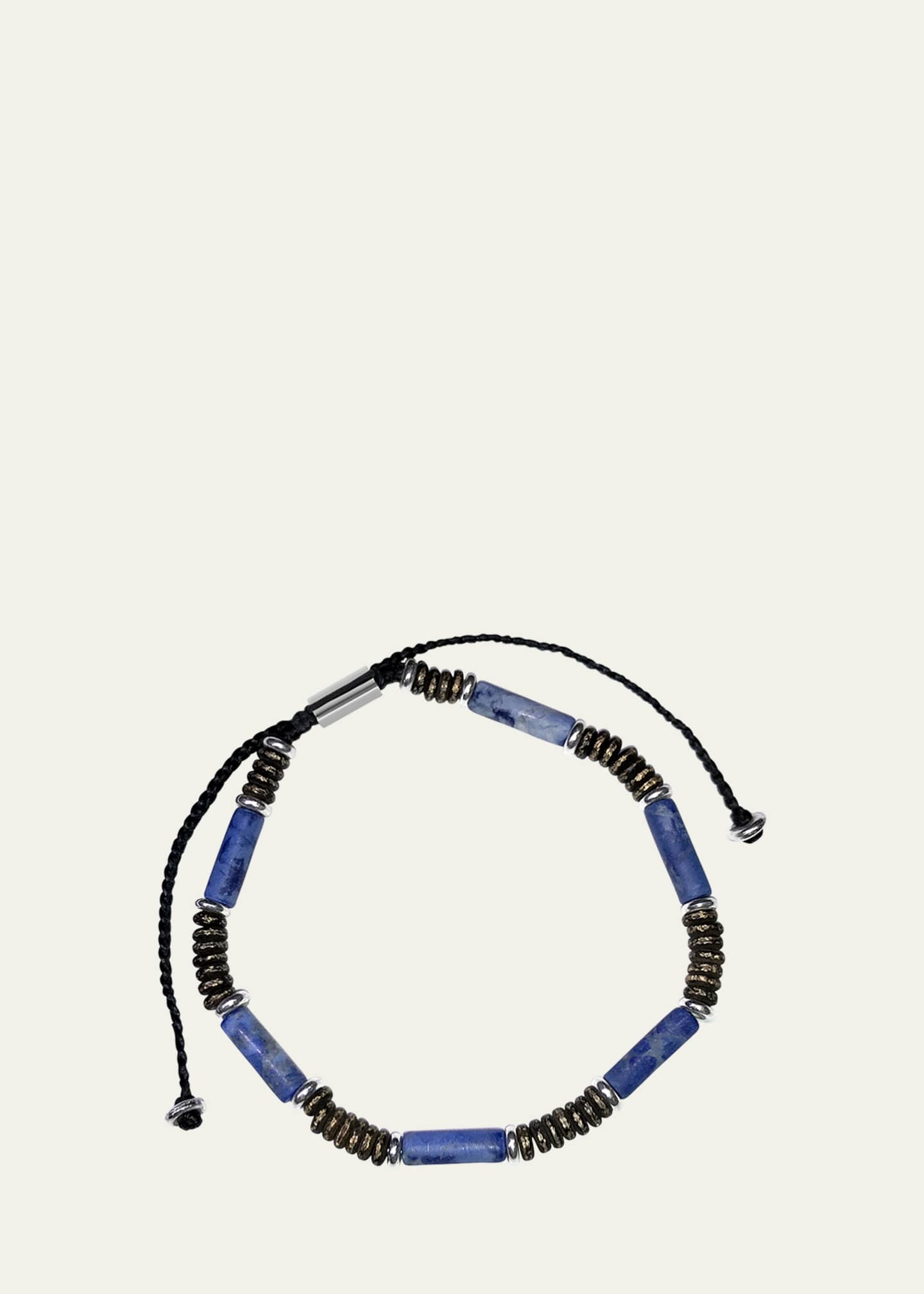 Jan Leslie Men's Cylinder Gemstone Beaded Bracelet Image 3 of 3