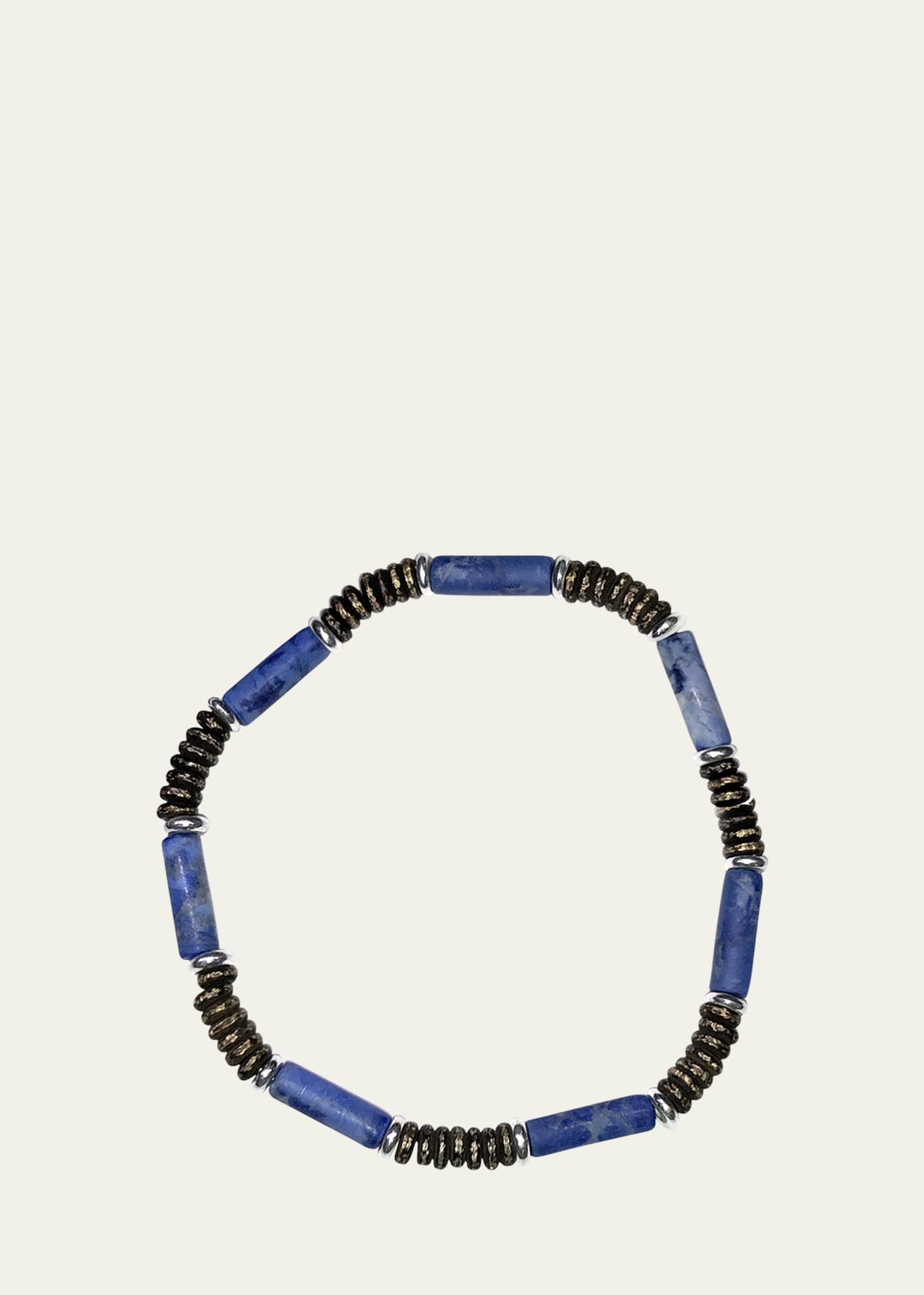 Jan Leslie Men's Cylinder Gemstone Beaded Bracelet Image 1 of 3