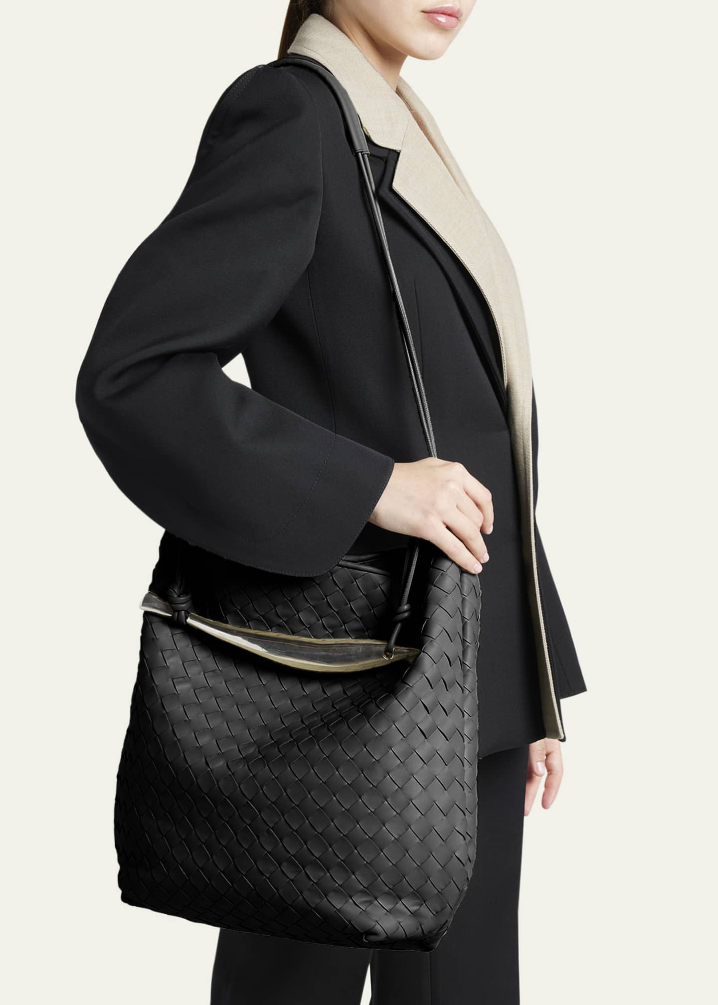 Bottega Veneta Sardine Large Intrecciato Leather Hobo Bag