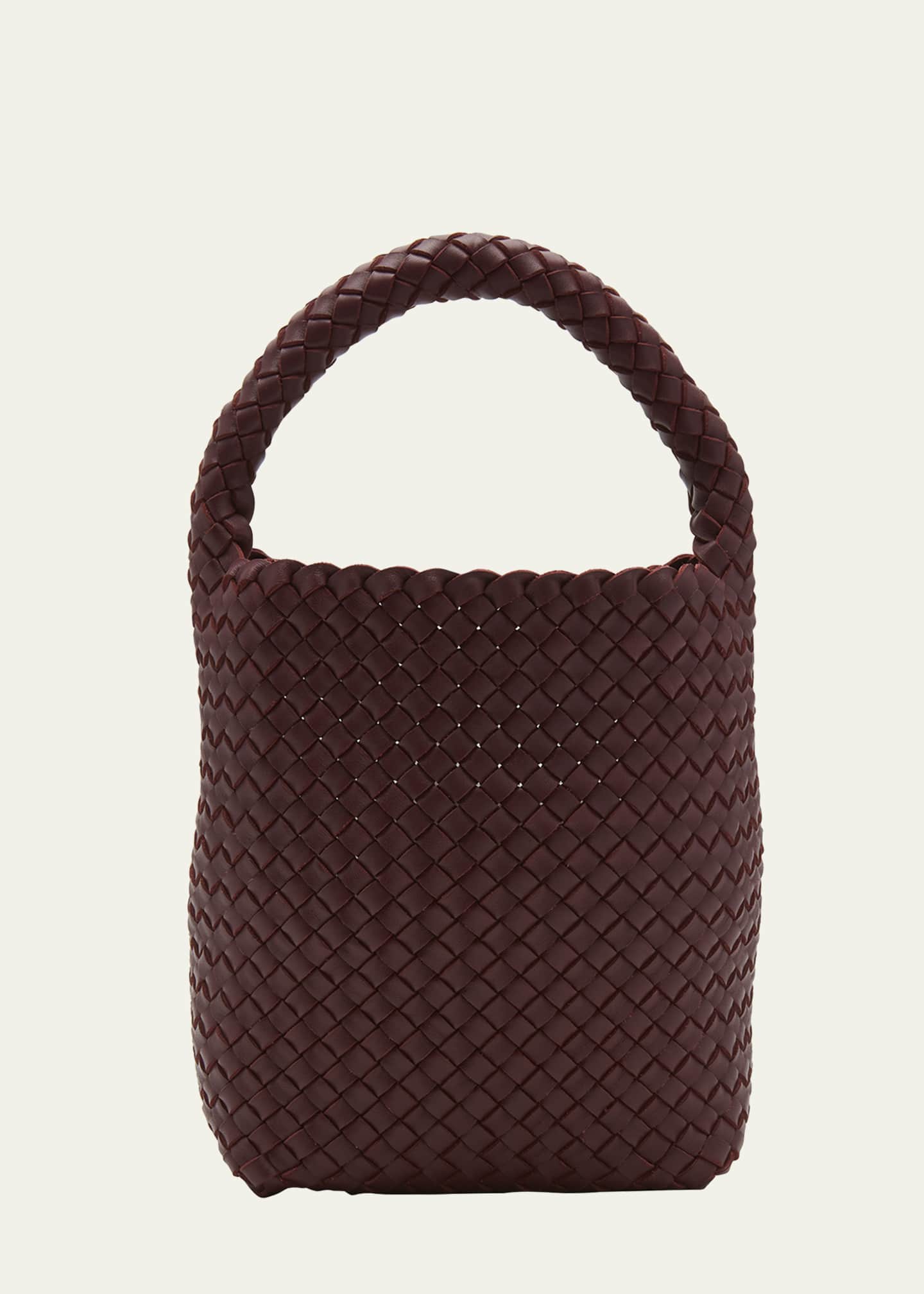 Bottega Veneta Mini Woven Leather Bucket Bag