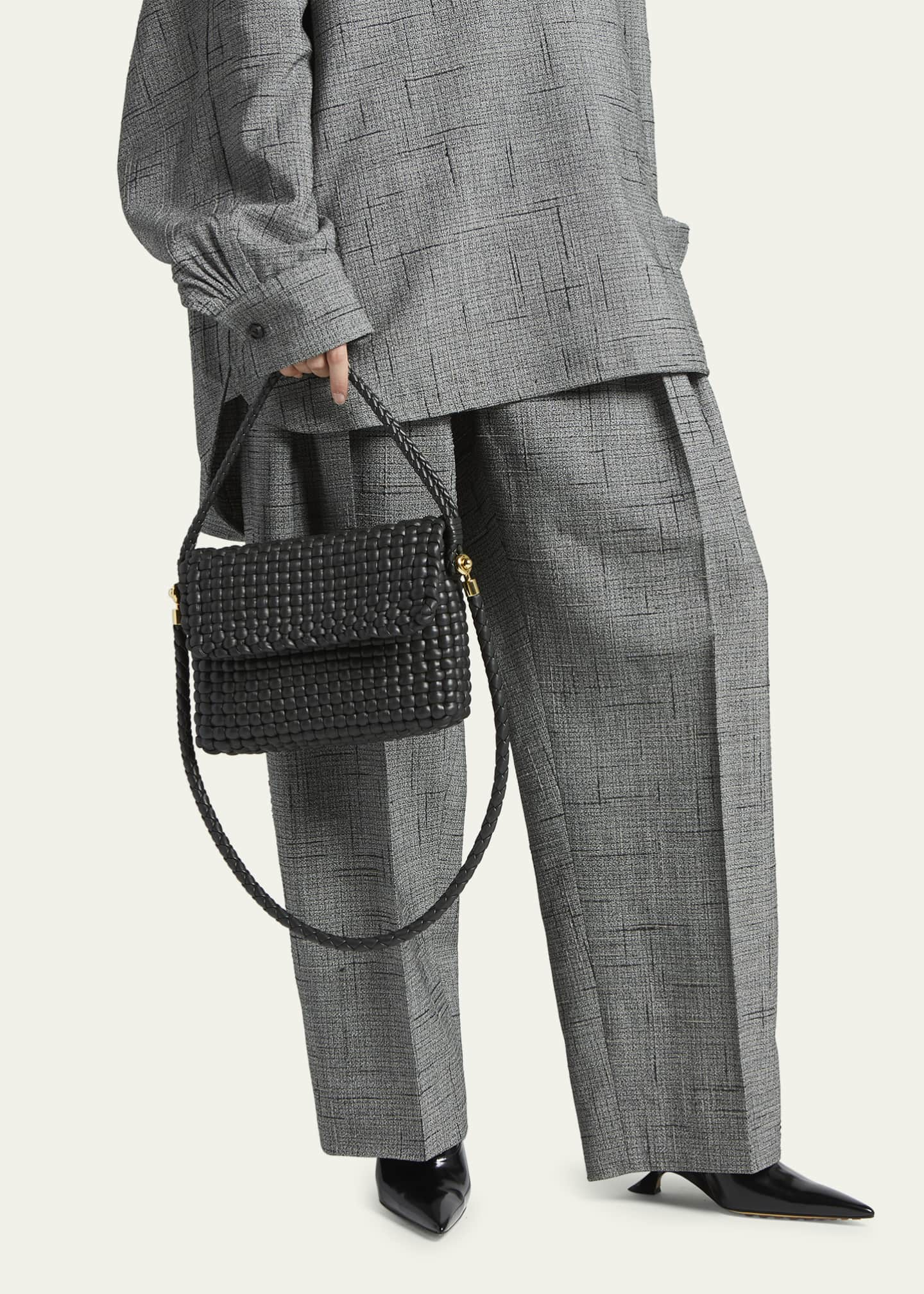 Bottega Veneta Pipe Small Padded Intreccio Shoulder Bag - Bergdorf Goodman