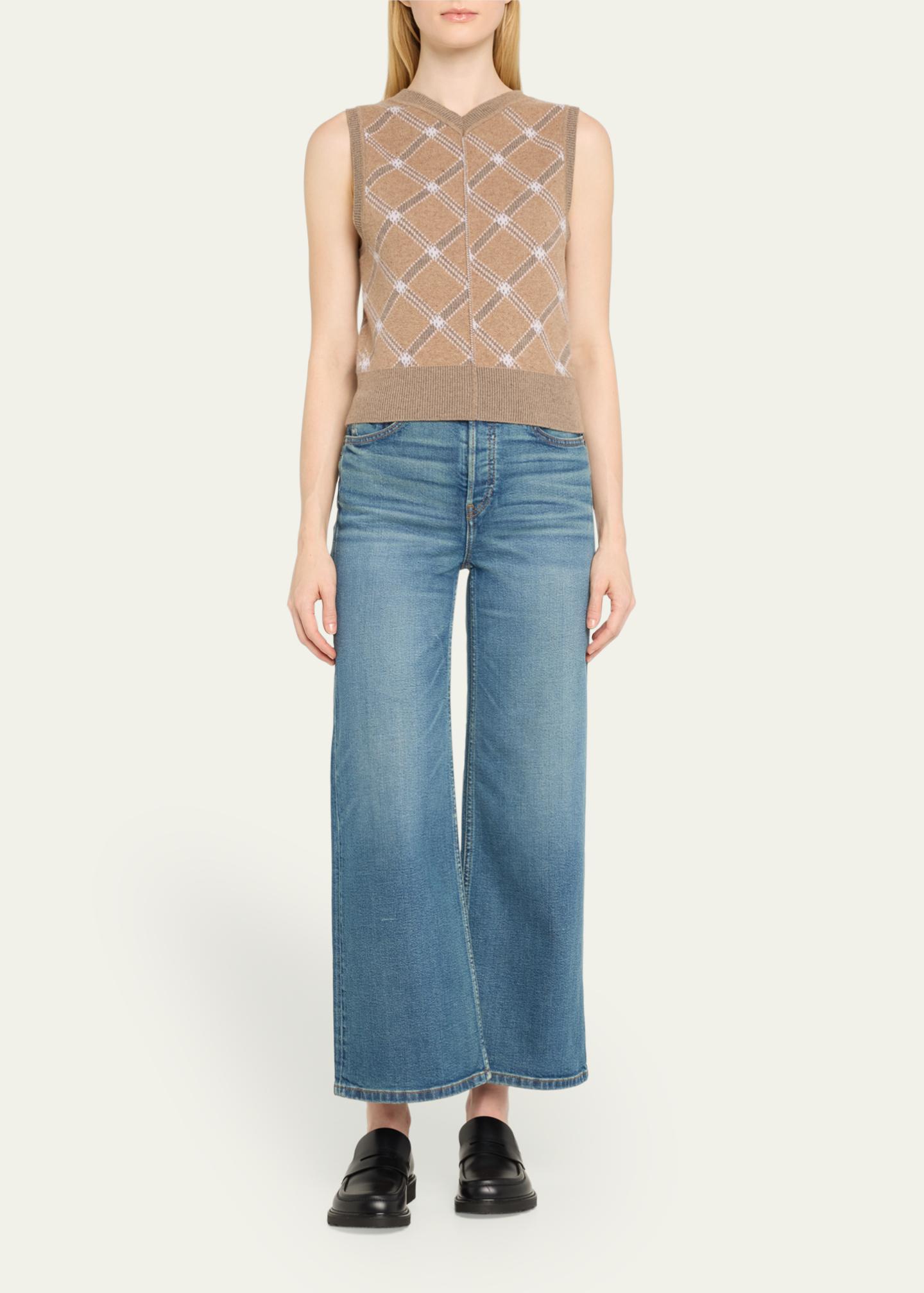 RE/DONE High Rise Wide-Leg Cropped Jeans - Bergdorf Goodman