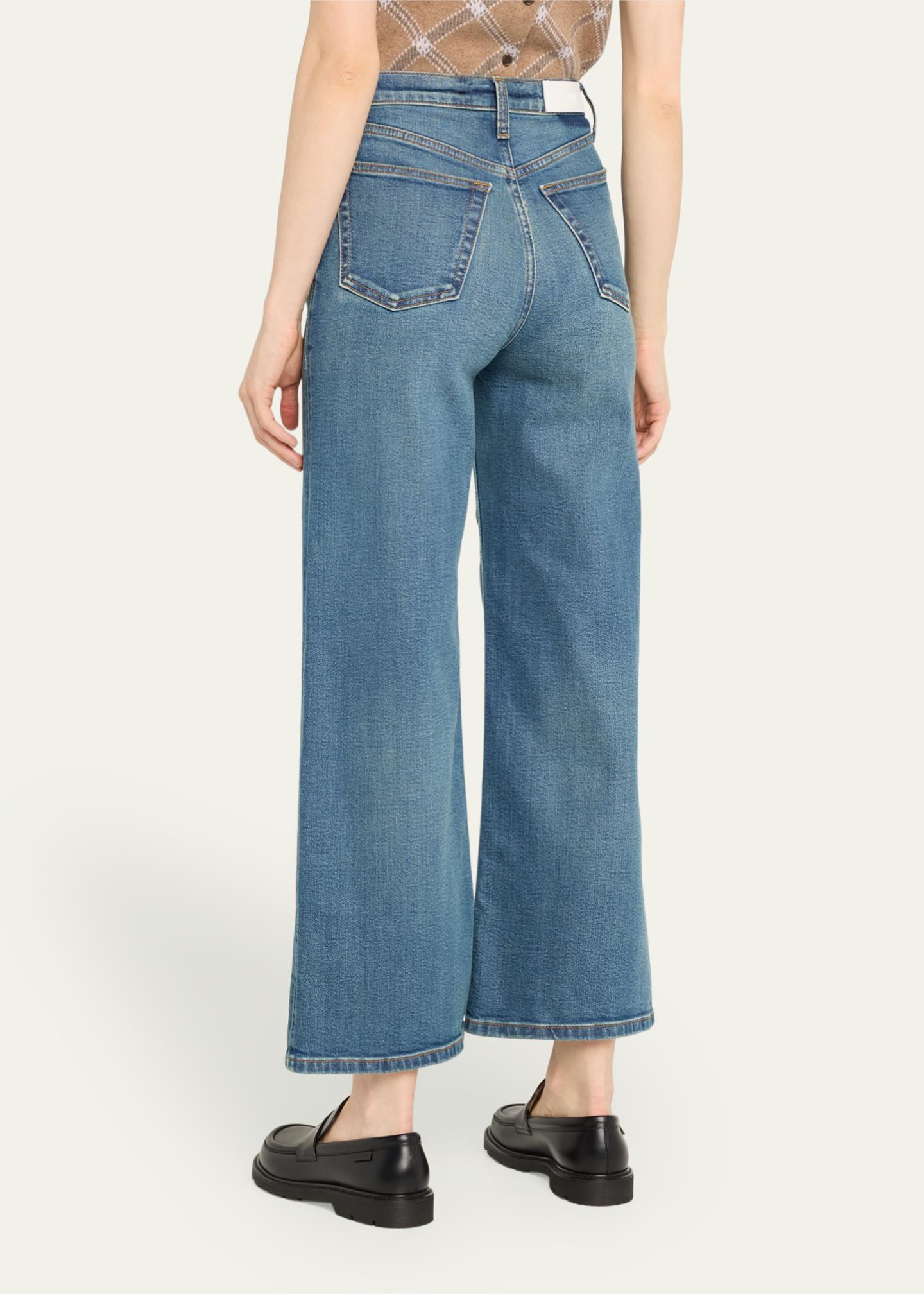 RE/DONE High Rise Wide-Leg Cropped Jeans - Bergdorf Goodman