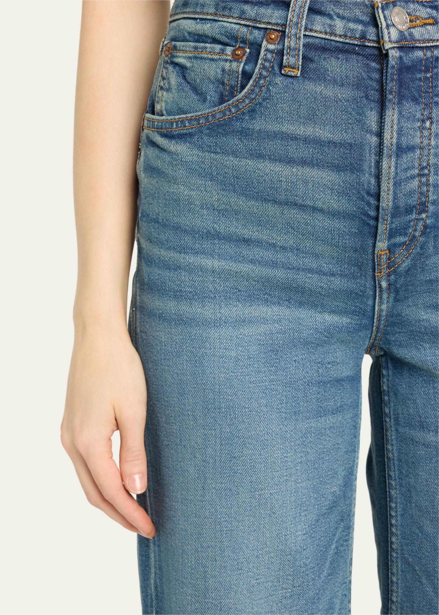 RE/DONE High Rise Wide-Leg Cropped Jeans - Bergdorf Goodman