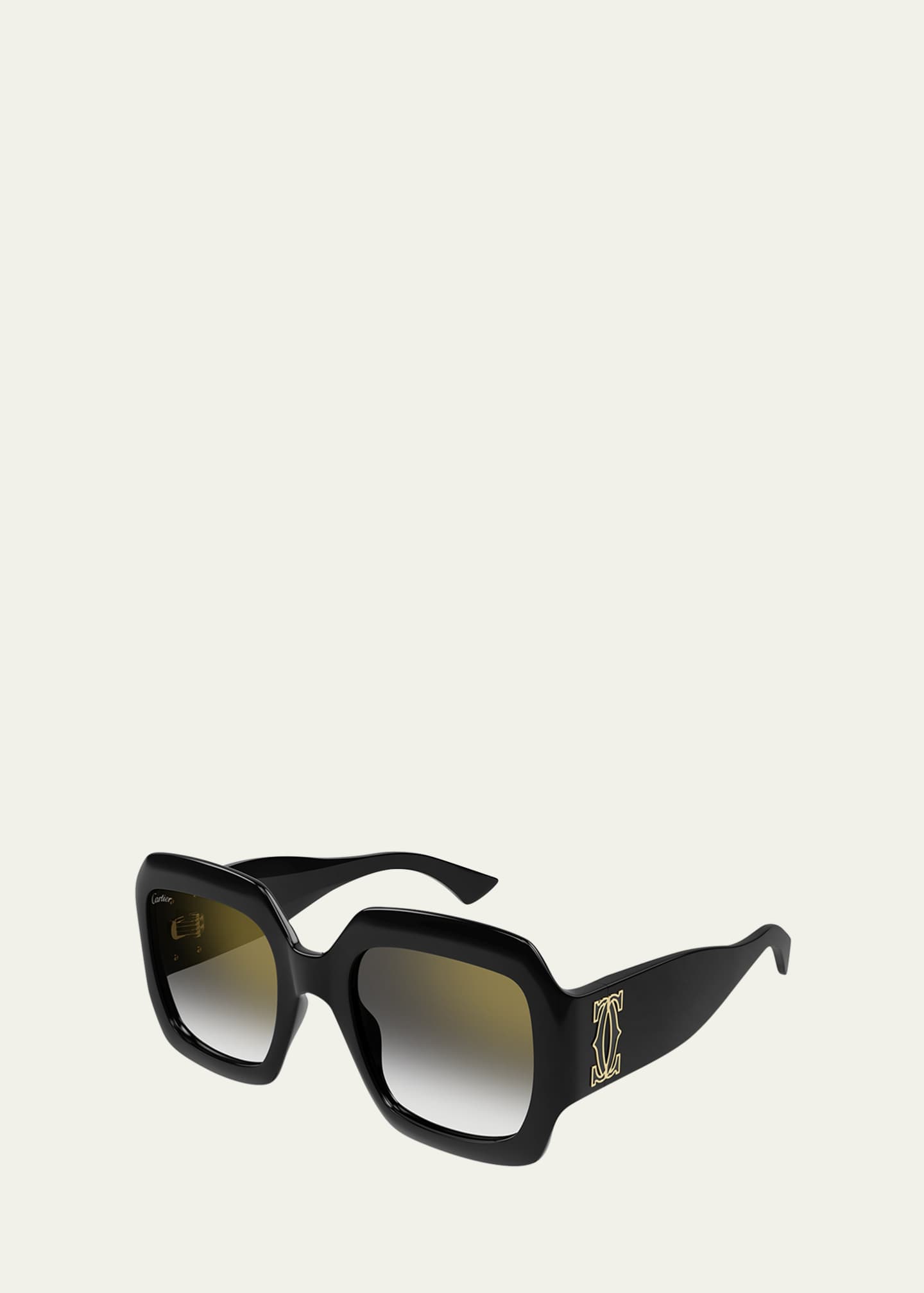 Cartier Monogram Acetate Square Sunglasses Image 2 of 2