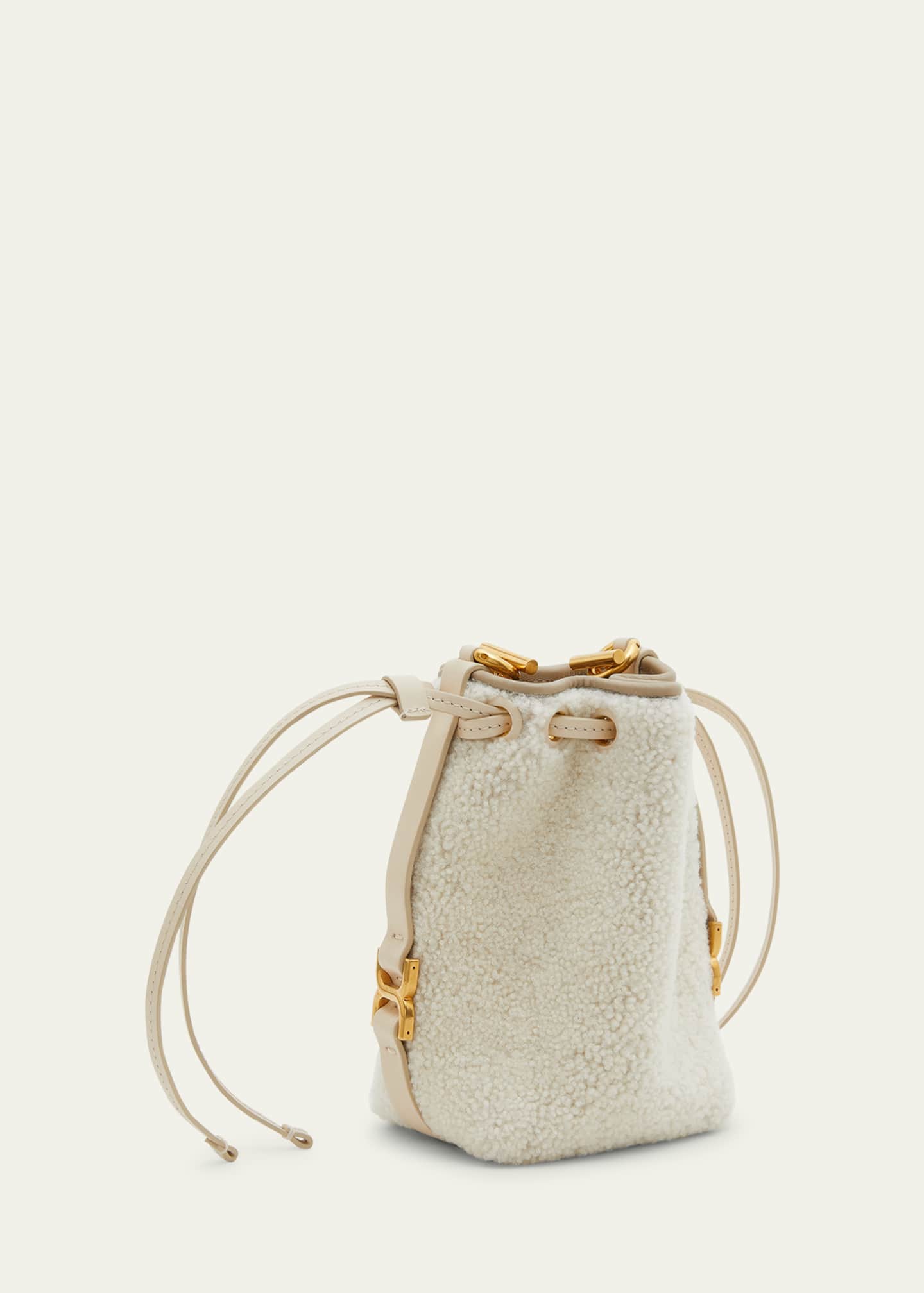 Shearling bucket bag on sale