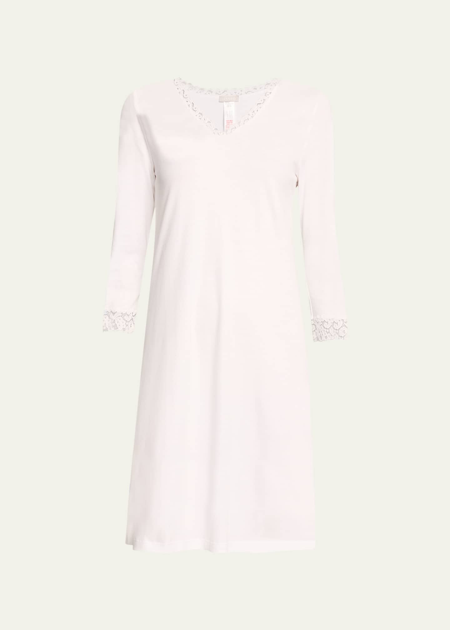 Hanro Cotton Lace Trim Nightgown