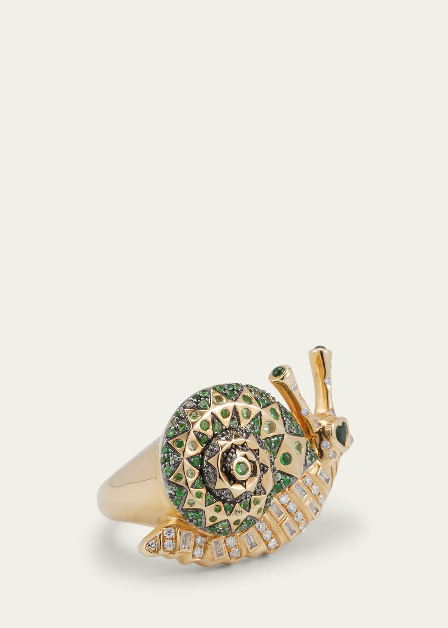 Harwell Godfrey Snail Statement Ring with Tsavorite and Diamonds Image 3 of 4