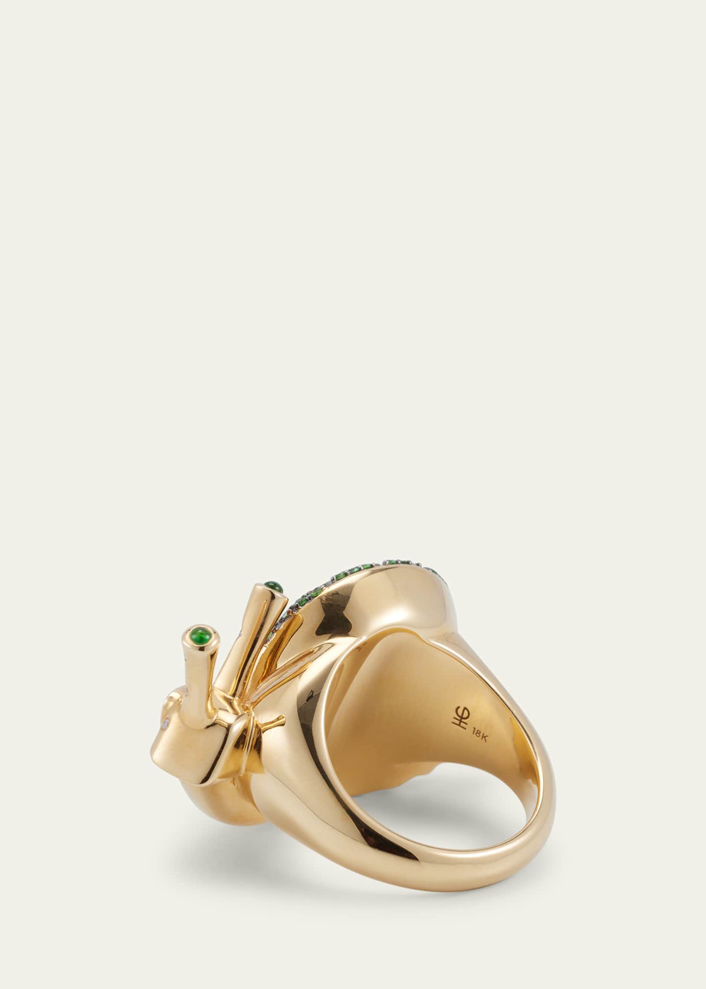 Harwell Godfrey Snail Statement Ring with Tsavorite and Diamonds Image 4 of 4