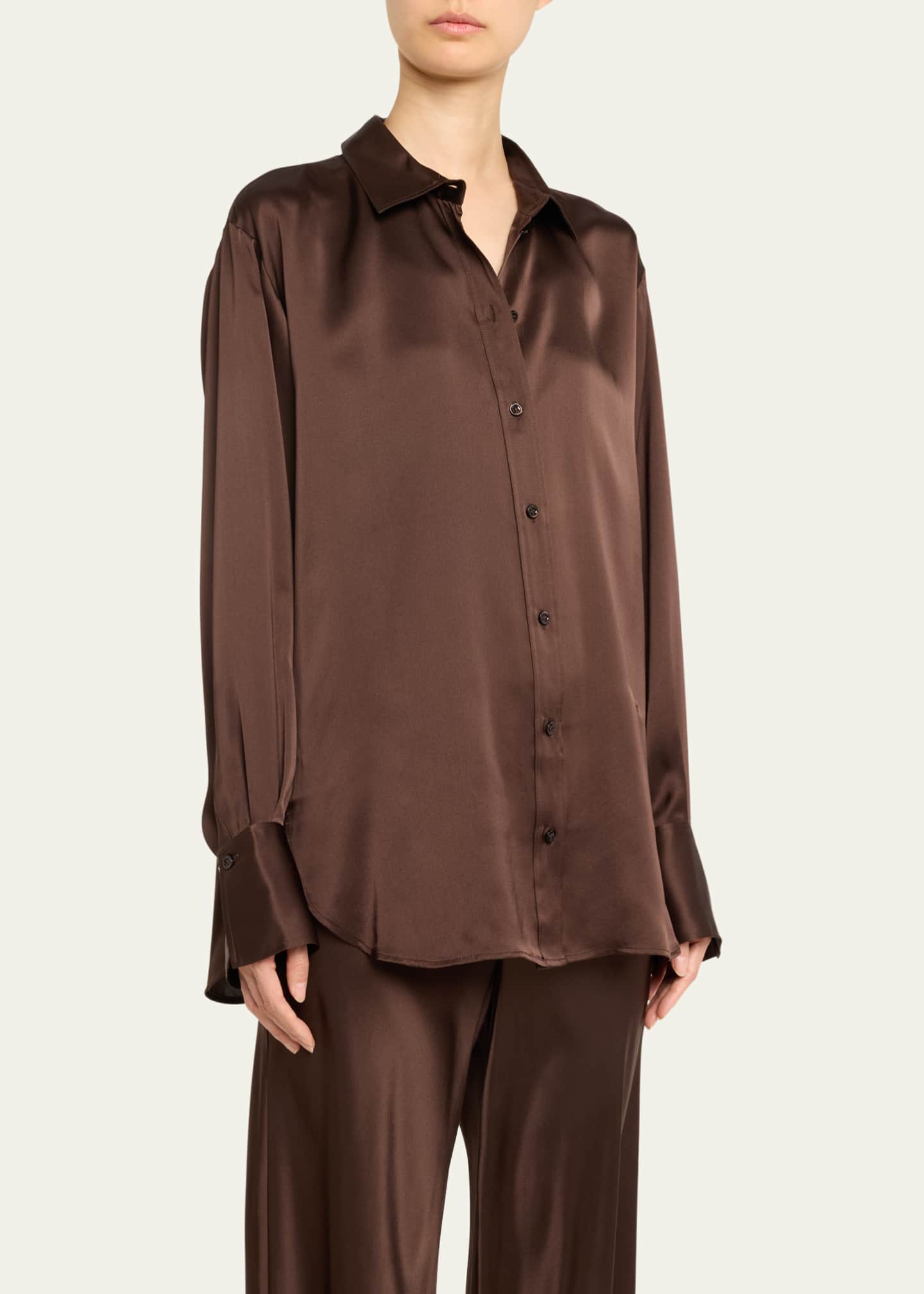 Gaby Women's Oversized Silk Blouse - Orange main image 1