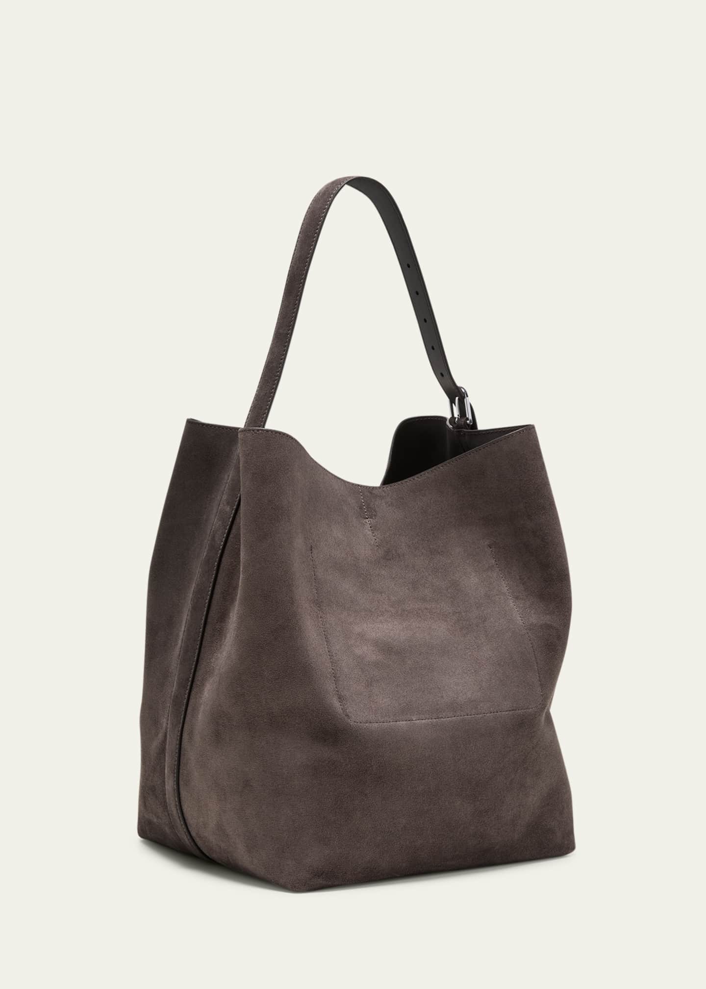 トートバッグ Toteme Belted tote bag Belted suede tote tan – TOTEME