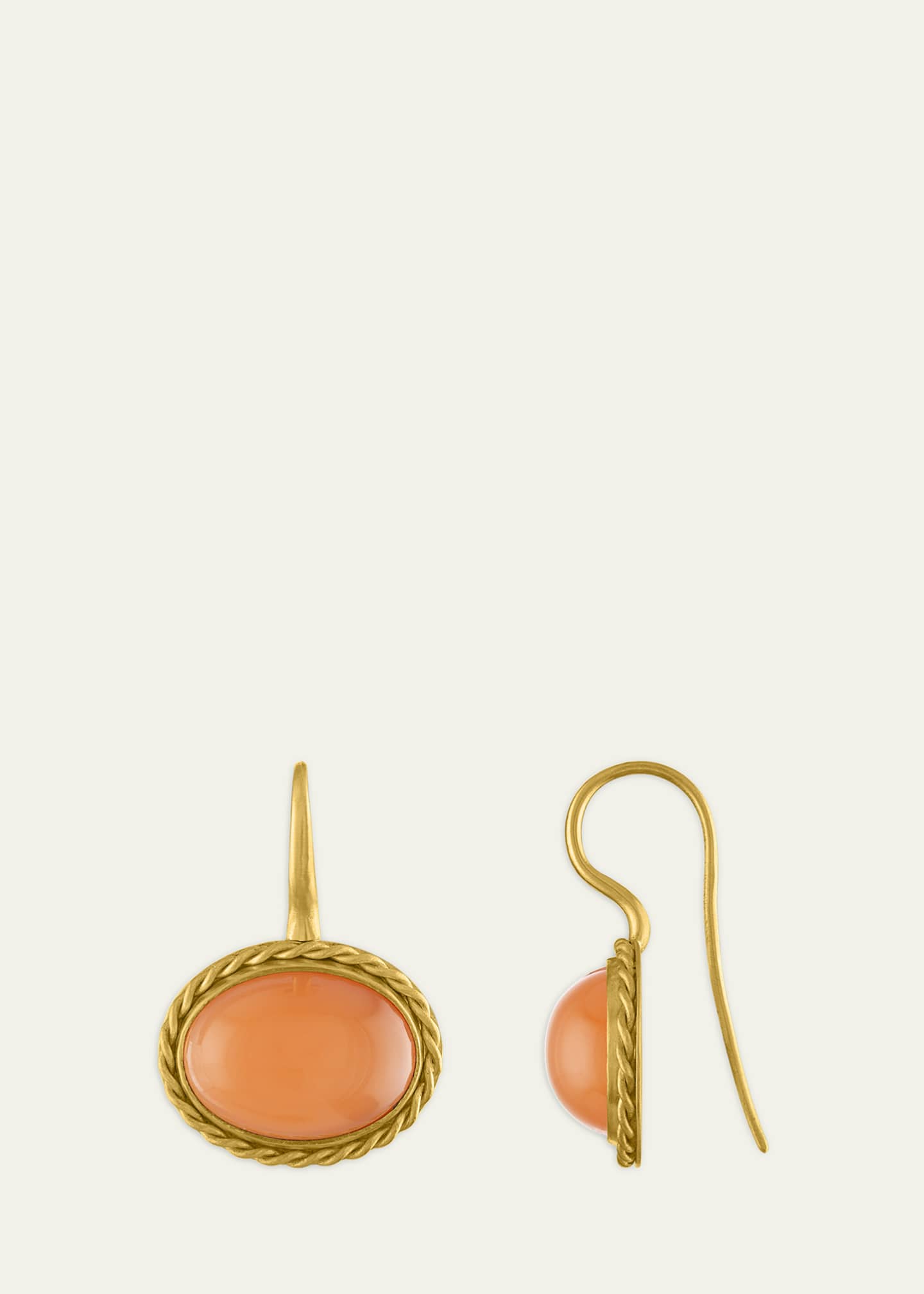 Prounis 22kt yellow gold moon stone earrings