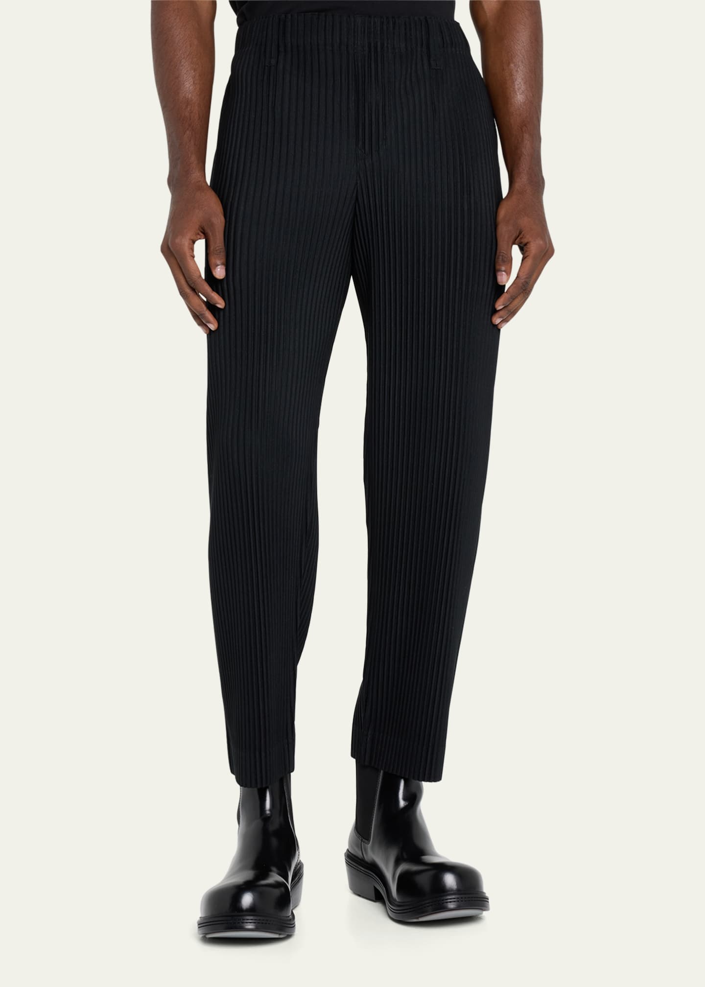 Homme Plisse Issey Miyake Men's Pleated Polyester Straight-Leg Pants ...