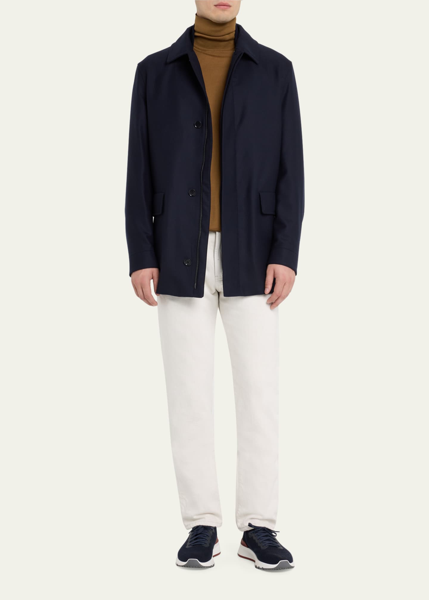Loro Piana Men's Bowery The Gift of Kings Hidden-Zip Blouson Image 2 of 5