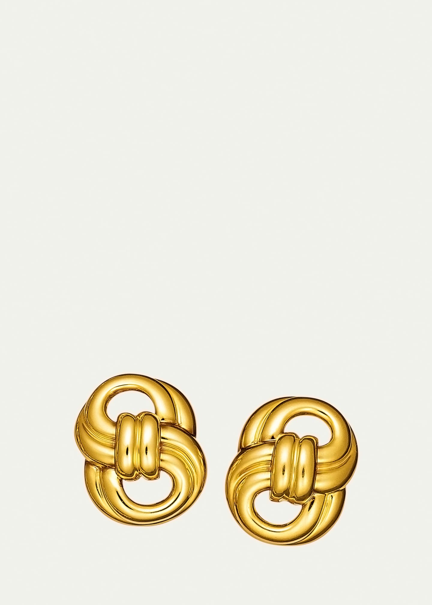 Verdura 18K Yellow Gold Figure Eight Earclips Image 1 of 4