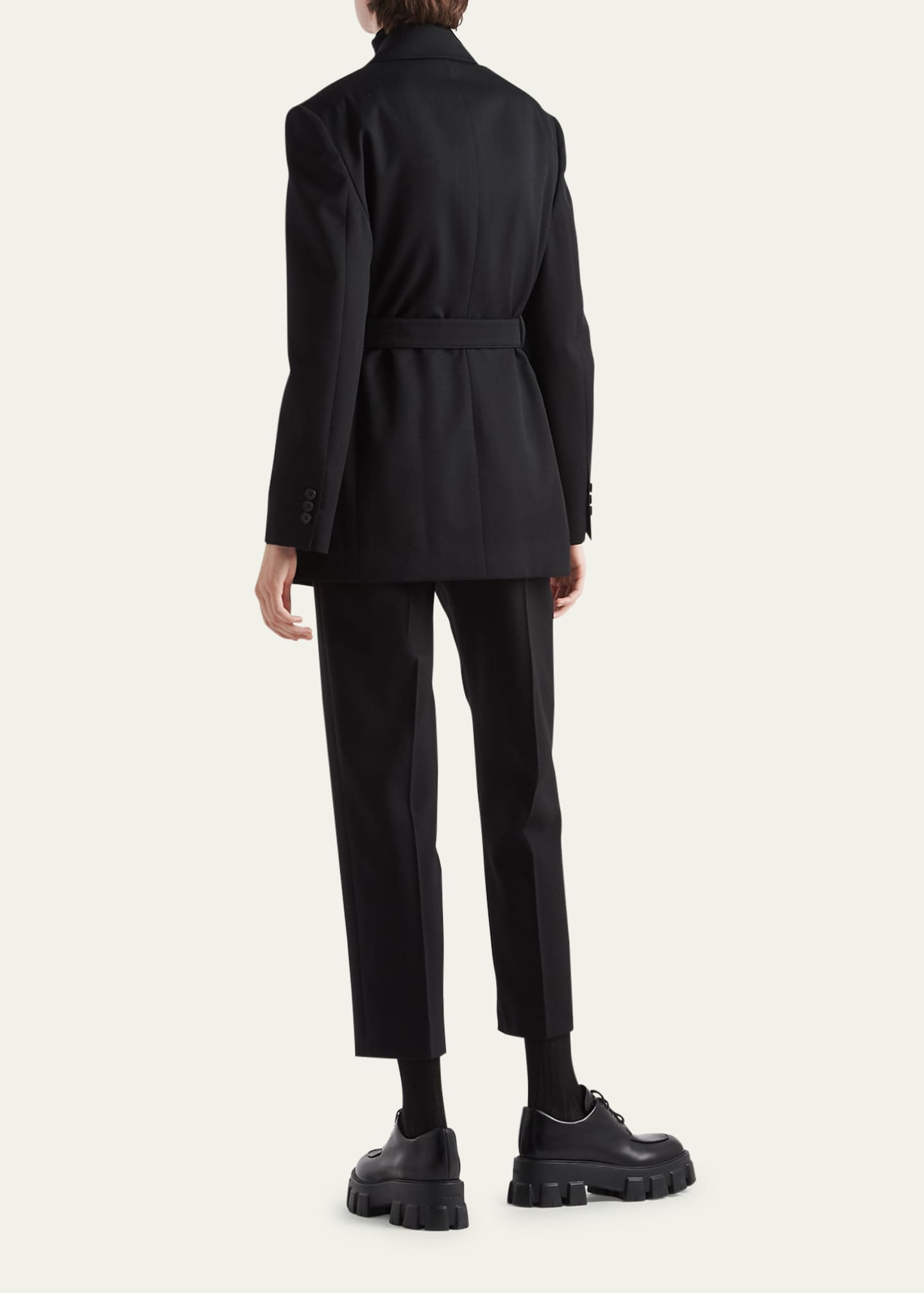 Prada Gabardine Belted Blazer - Bergdorf Goodman