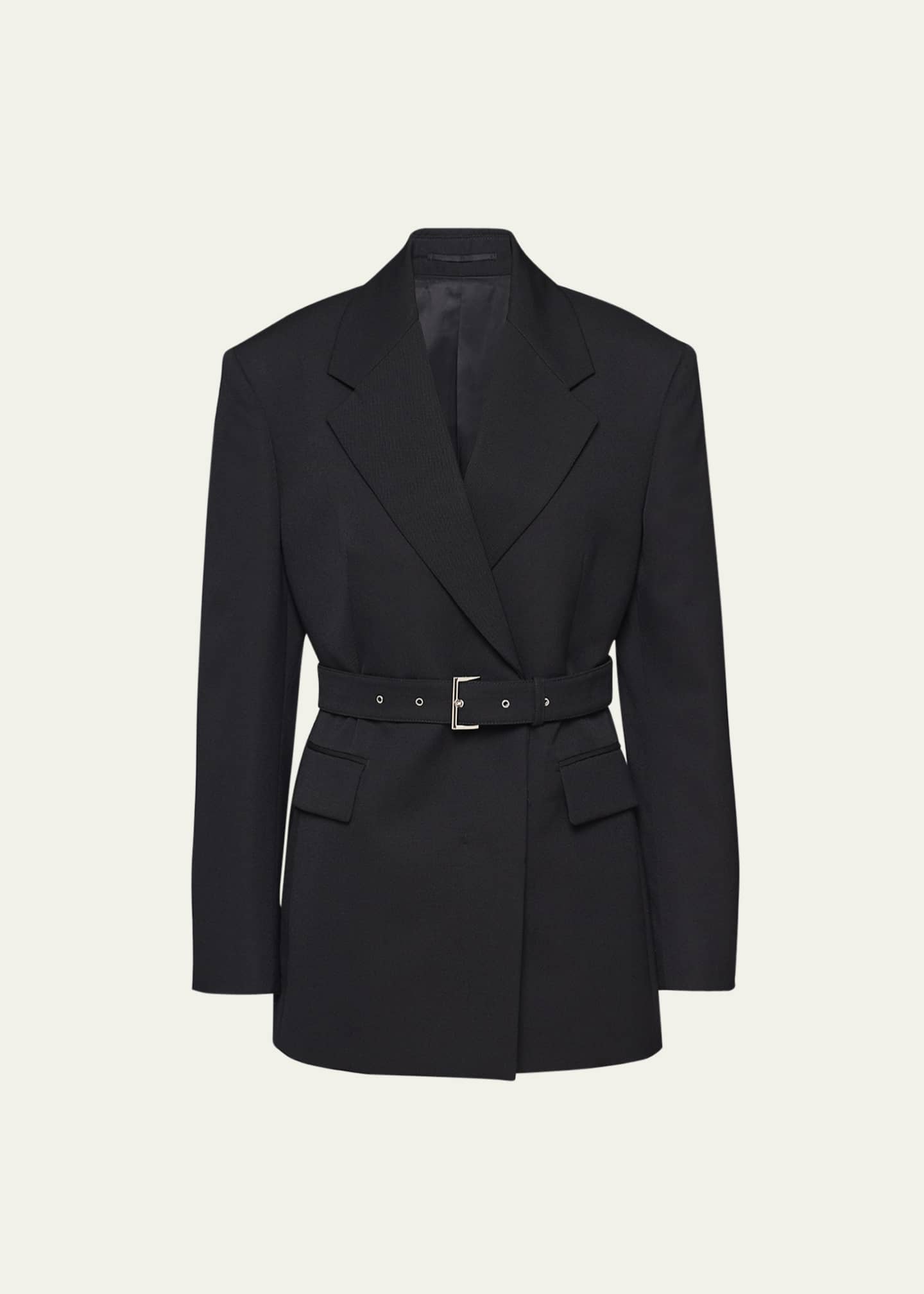Prada Gabardine Belted Blazer - Bergdorf Goodman