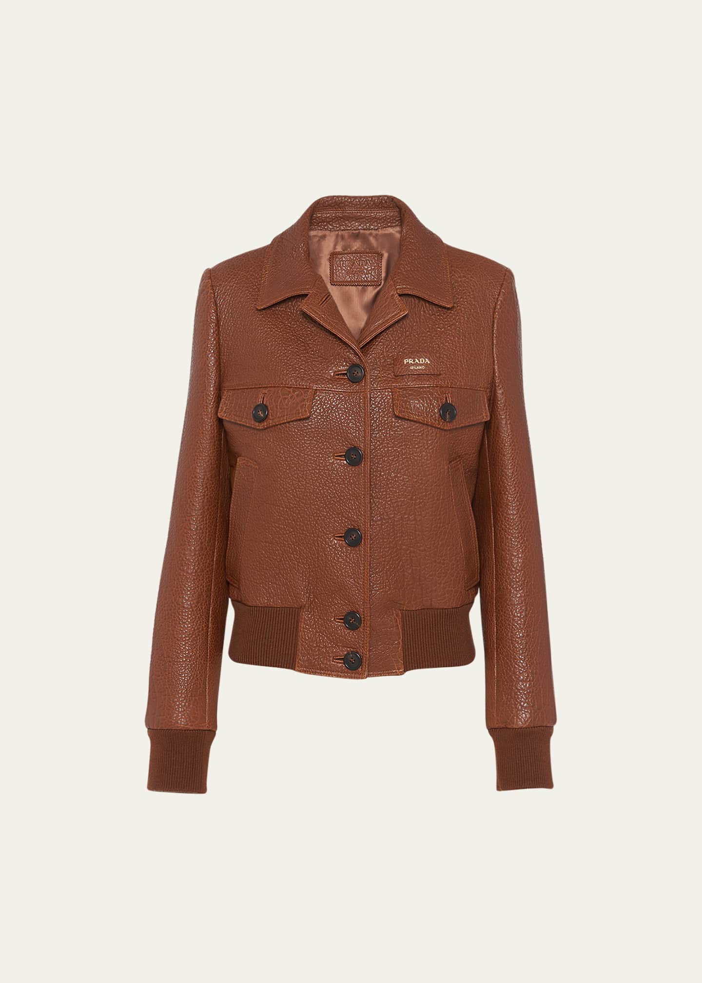 Prada leather sale jacket womens